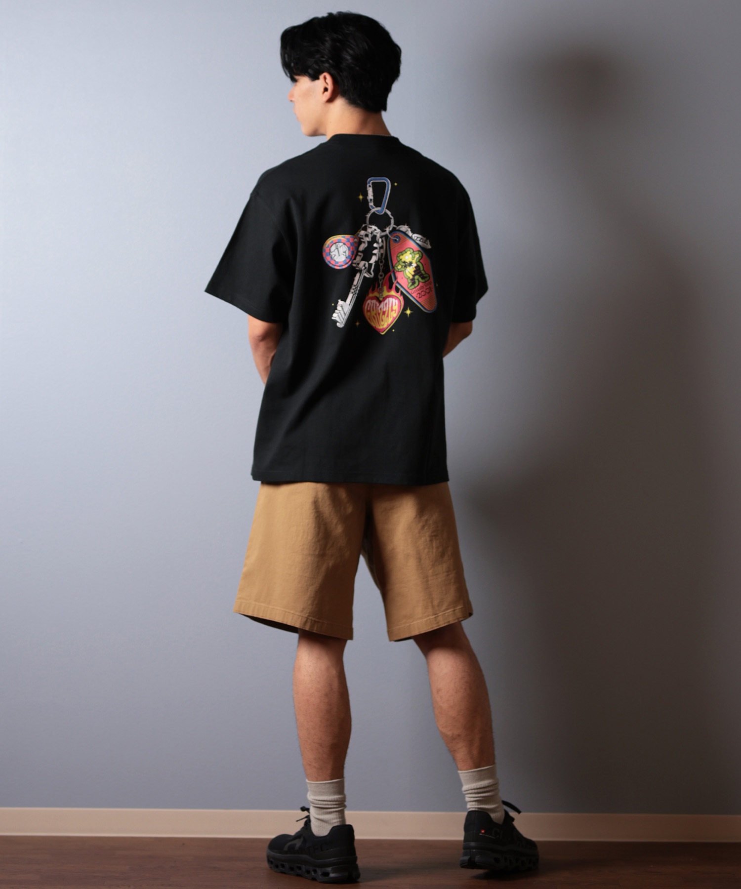 GRIZZLY グリズリー 半袖 Tシャツ メンズ バックプリント KEYS OPEN