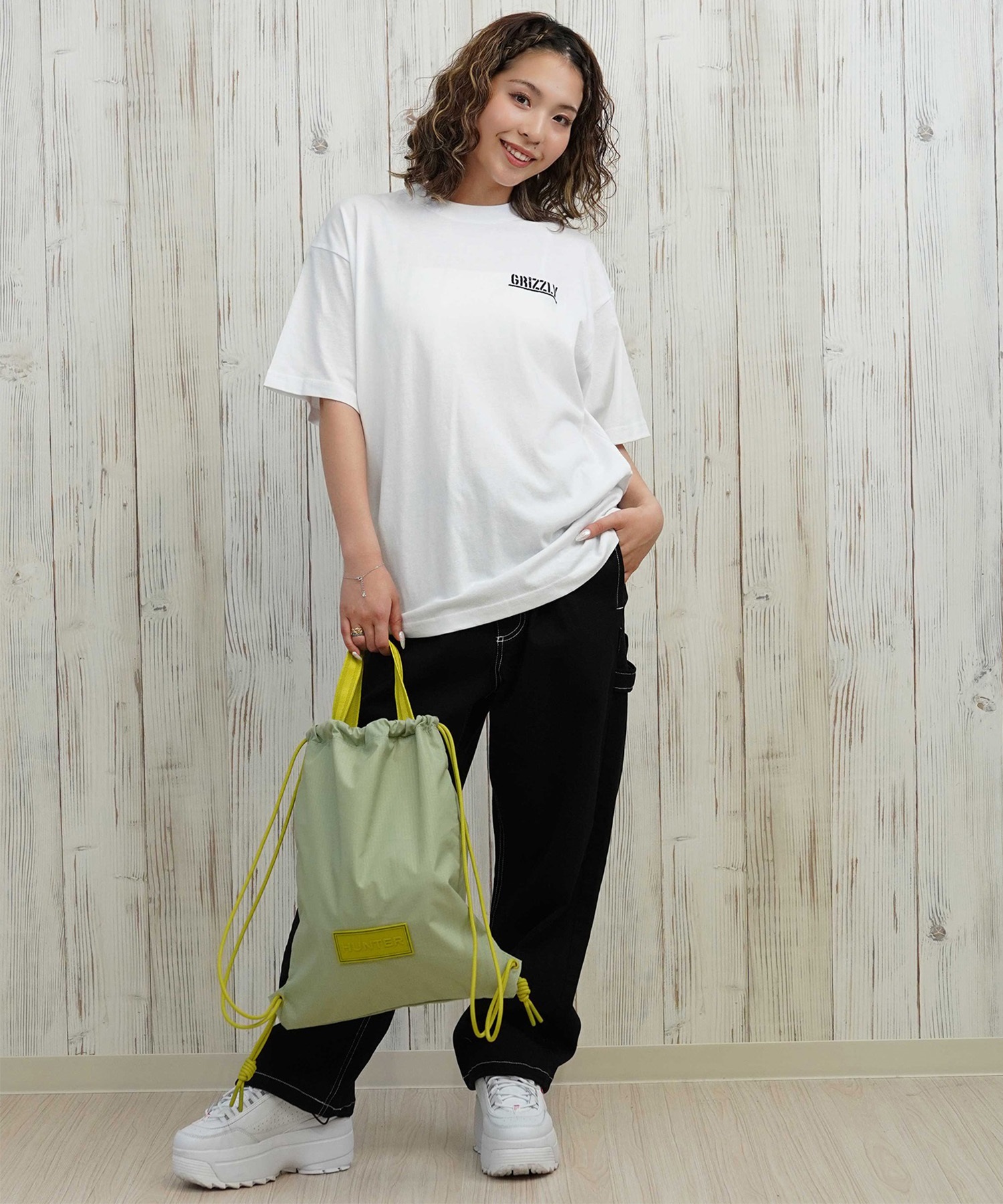 GRIZZLY グリズリー 半袖 Tシャツ レディース バックプリント オーバー 