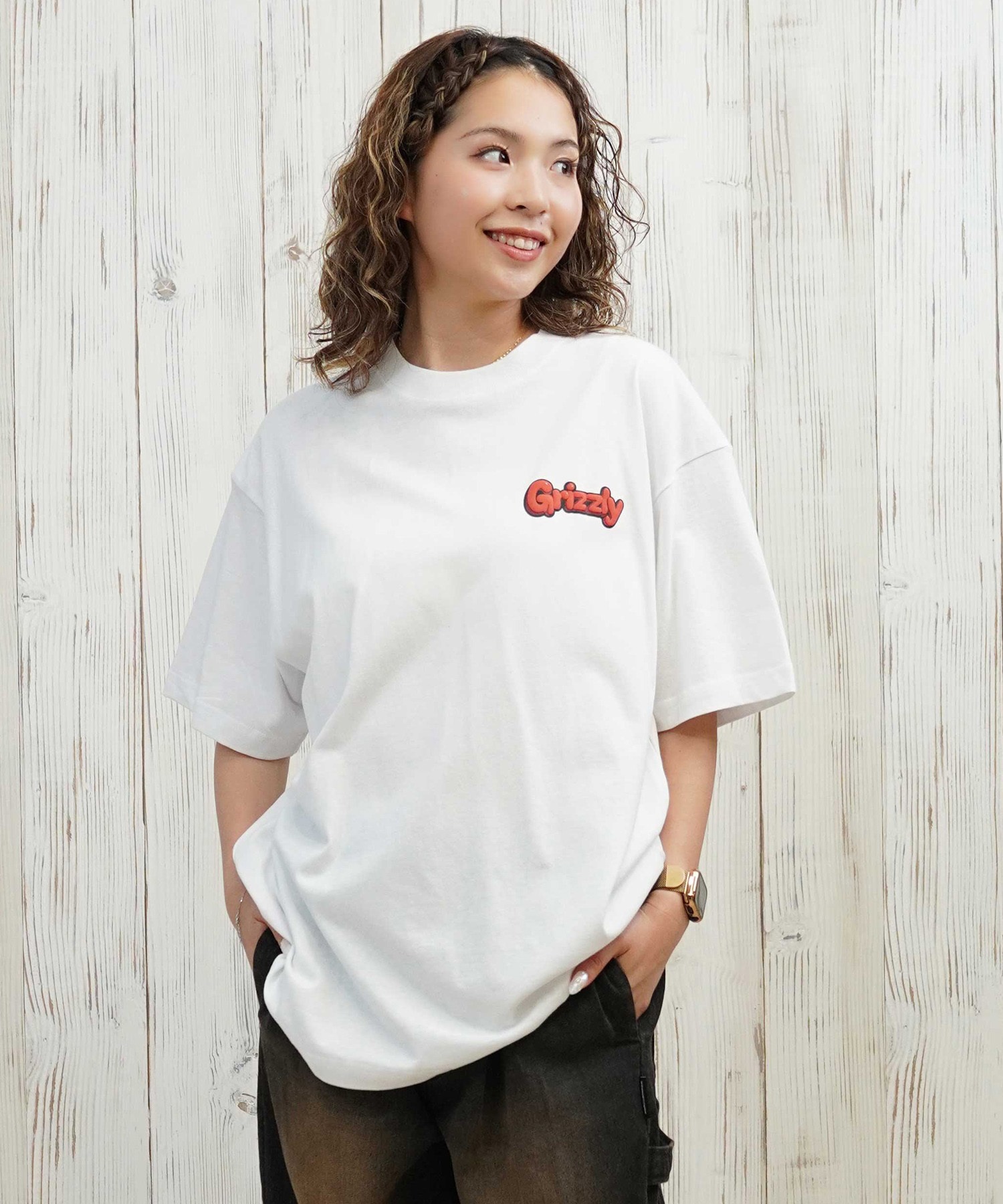 GRIZZLY グリズリー 半袖 Tシャツ レディース バックプリント オーバー