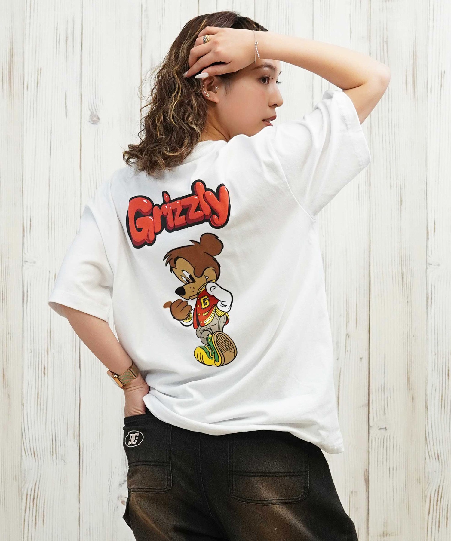 GRIZZLY グリズリー 半袖 Tシャツ レディース バックプリント オーバー
