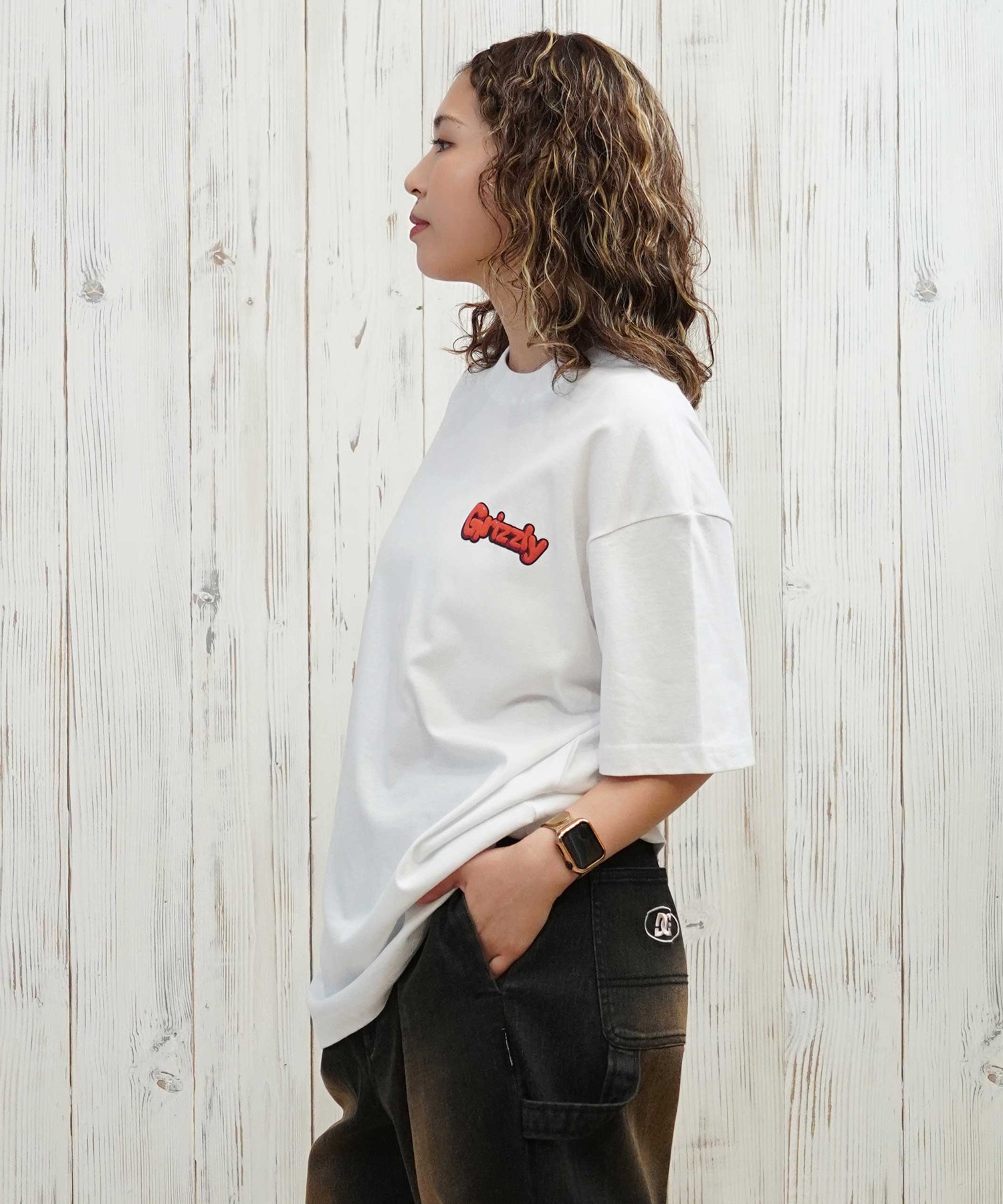 GRIZZLY グリズリー 半袖 Tシャツ レディース バックプリント オーバー