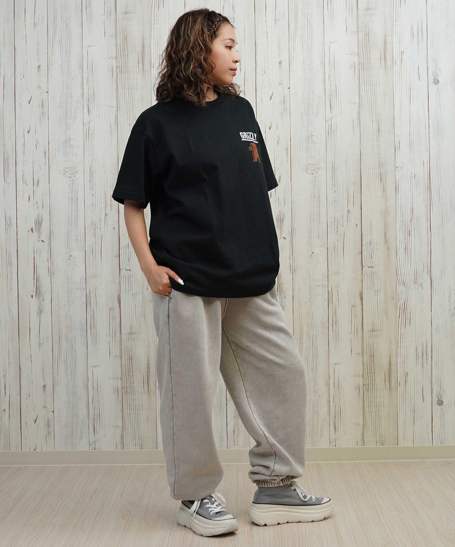 GRIZZLY グリズリー 半袖 Tシャツ レディース バックプリント オーバー