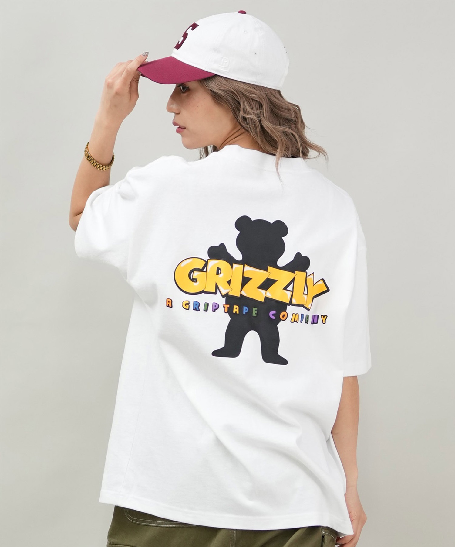 GRIZZLY グリズリー 半袖 Tシャツ レディース バックプリント