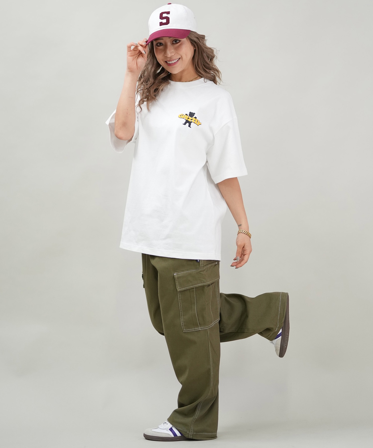 GRIZZLY グリズリー 半袖 Tシャツ レディース バックプリント
