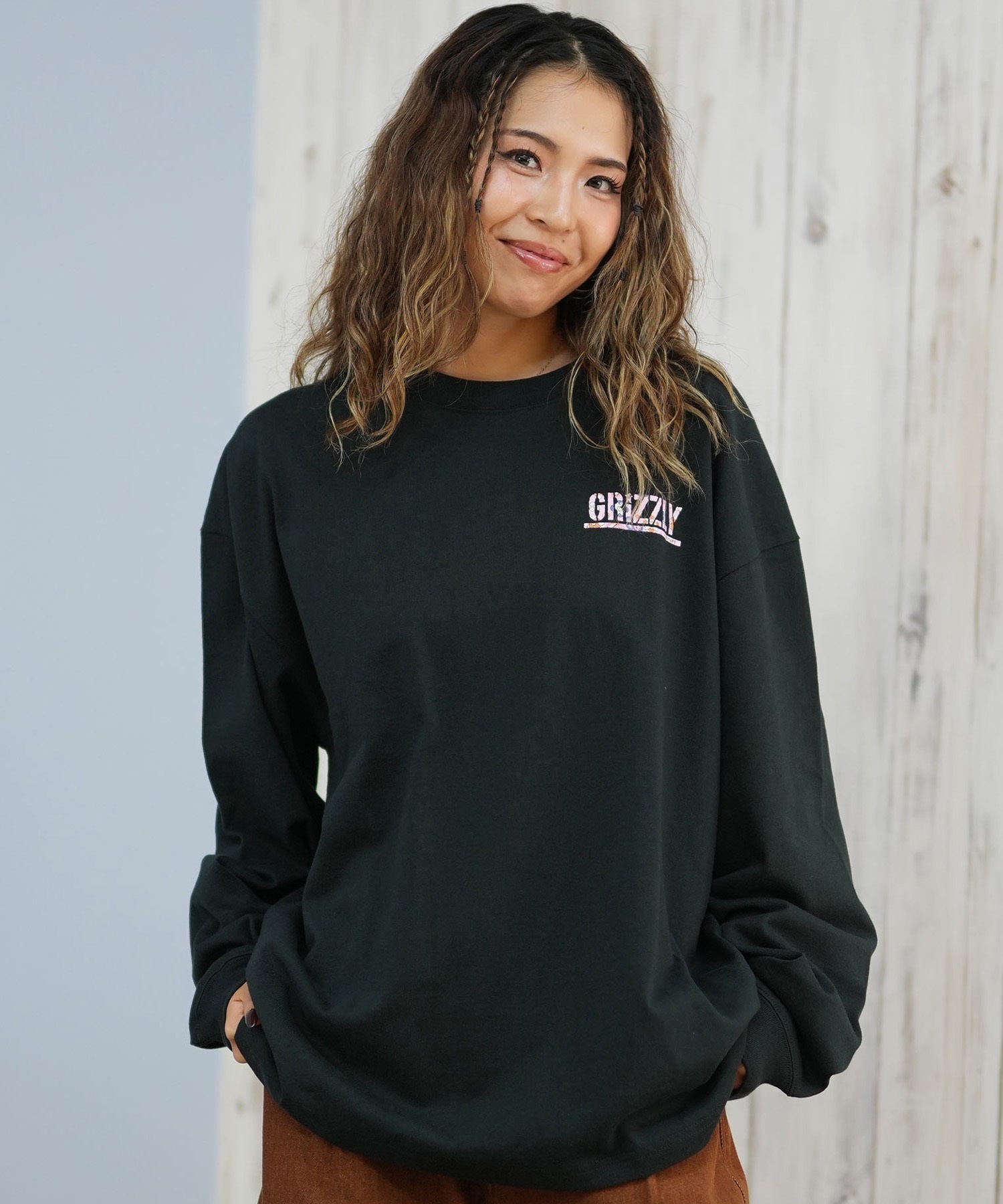 GRIZZLY グリズリー 長袖 Tシャツ ロンT レディース バックプリント 