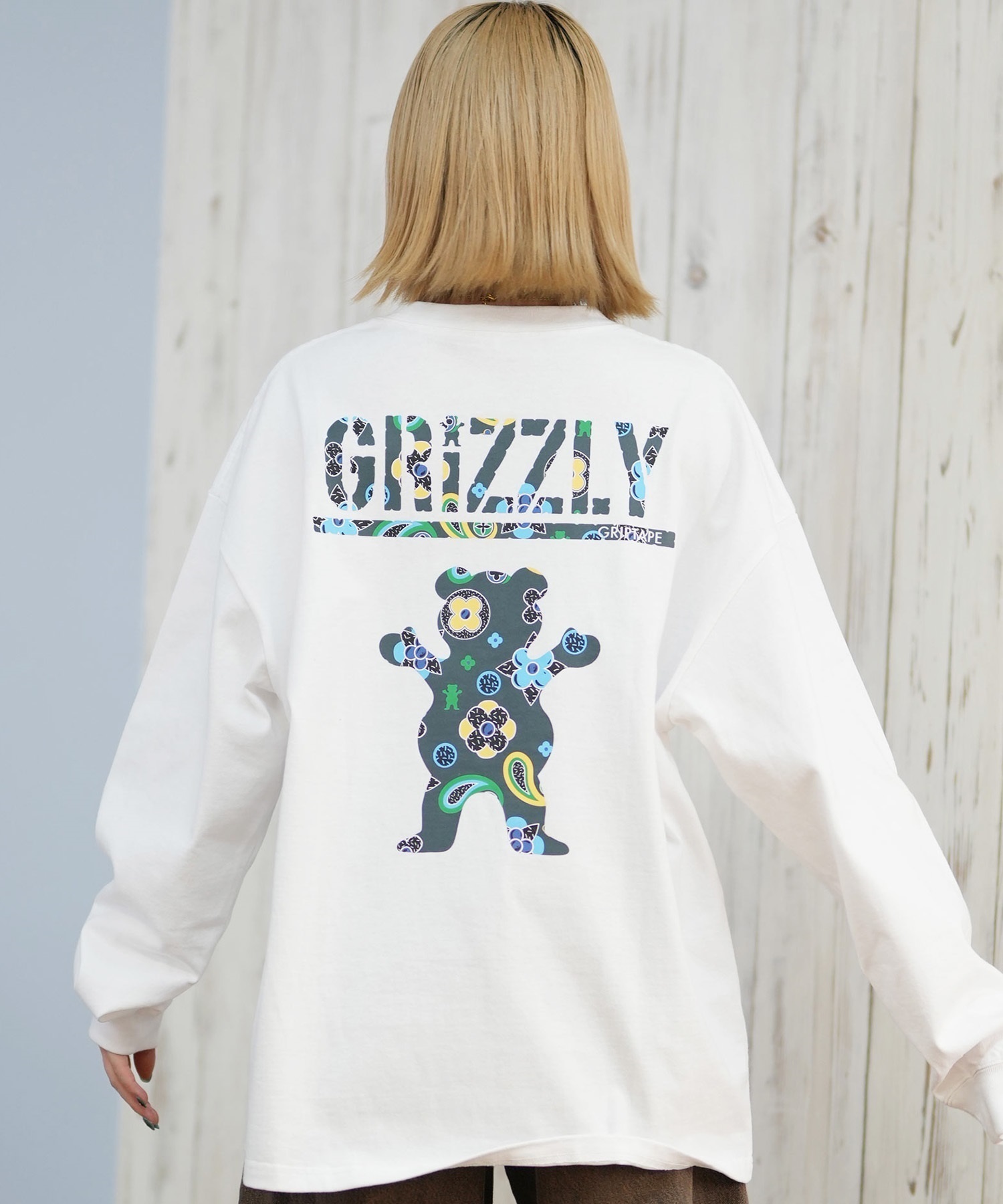 GRIZZLY グリズリー 長袖 Tシャツ ロンT レディース バックプリント