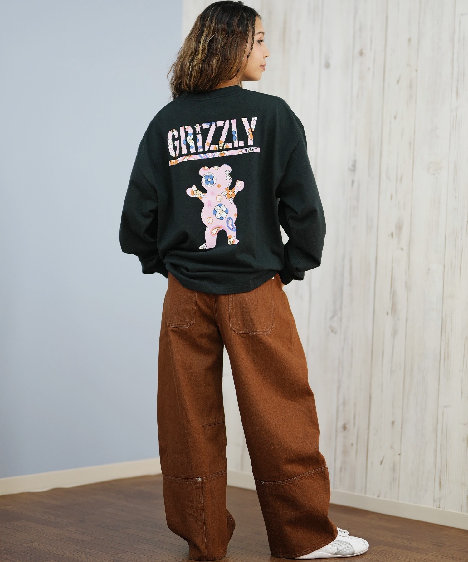 GRIZZLY グリズリー 長袖 Tシャツ ロンT レディース バックプリント