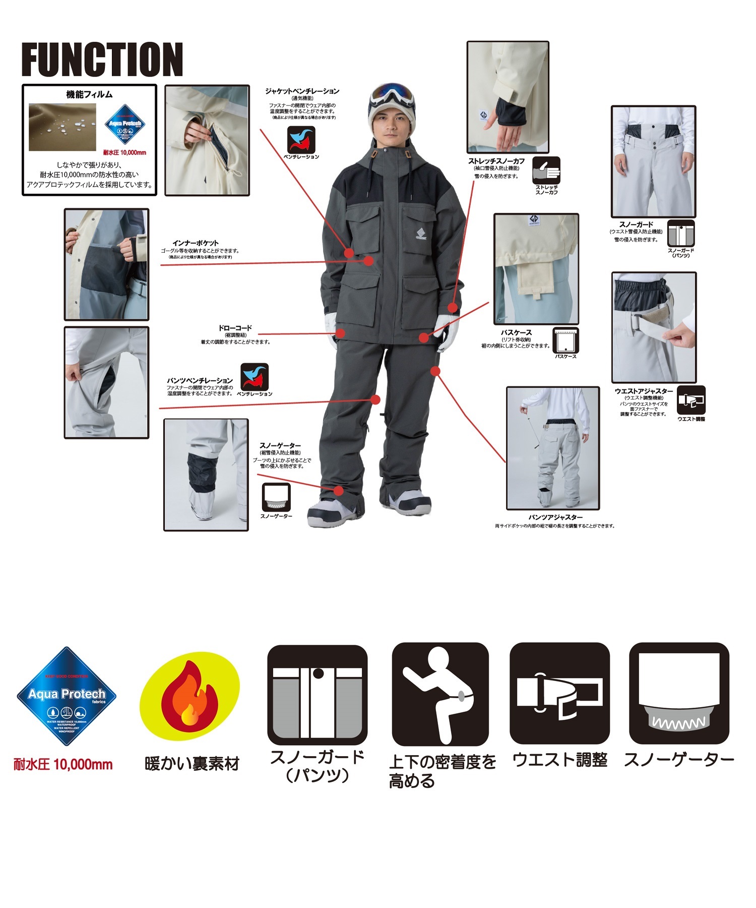 GRAVERCREEK グラバークリーク GC-8512 スノーボード ウェア パンツ