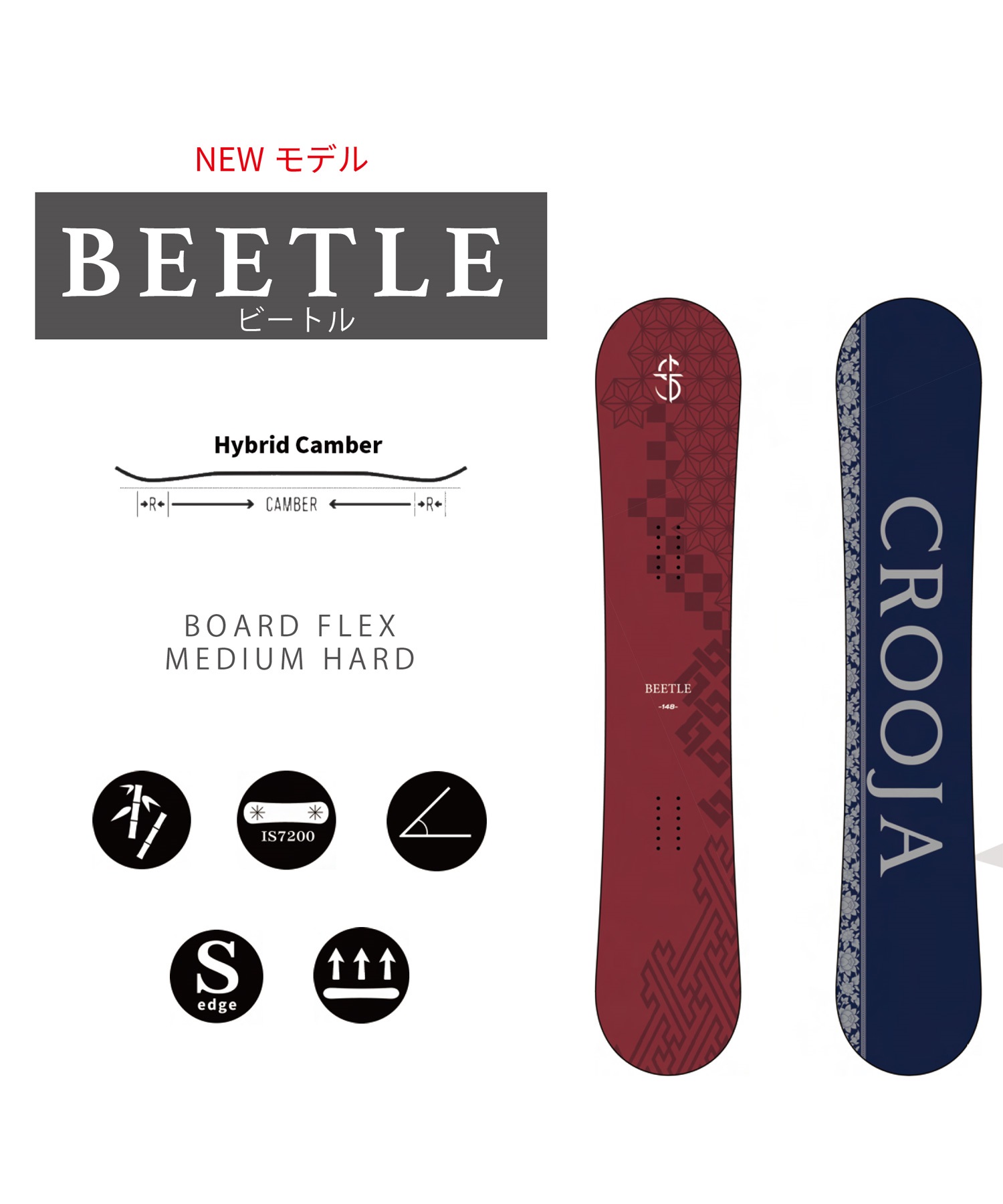 早期購入】CROOJA クロージャ スノーボード 板 メンズ BEETLE