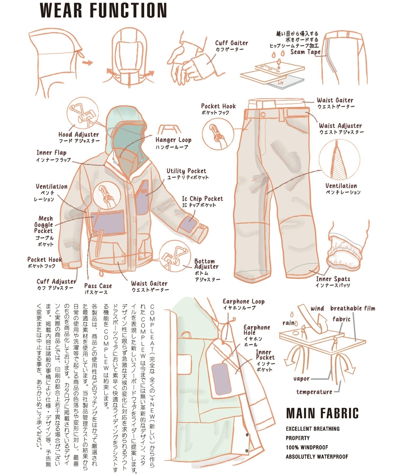 COMPLEW コンプリュー スノーボード ウェア パンツ ユニセックス