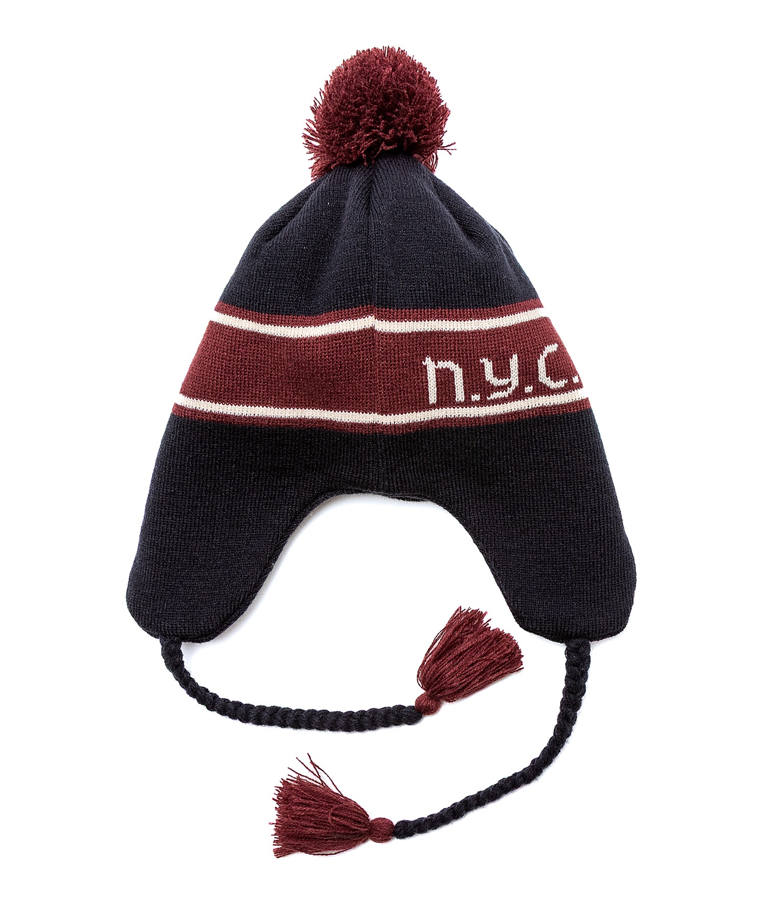 SCHOTT ショット ニット帽 ビーニー ニットキャップ ポンポン EARFLAP