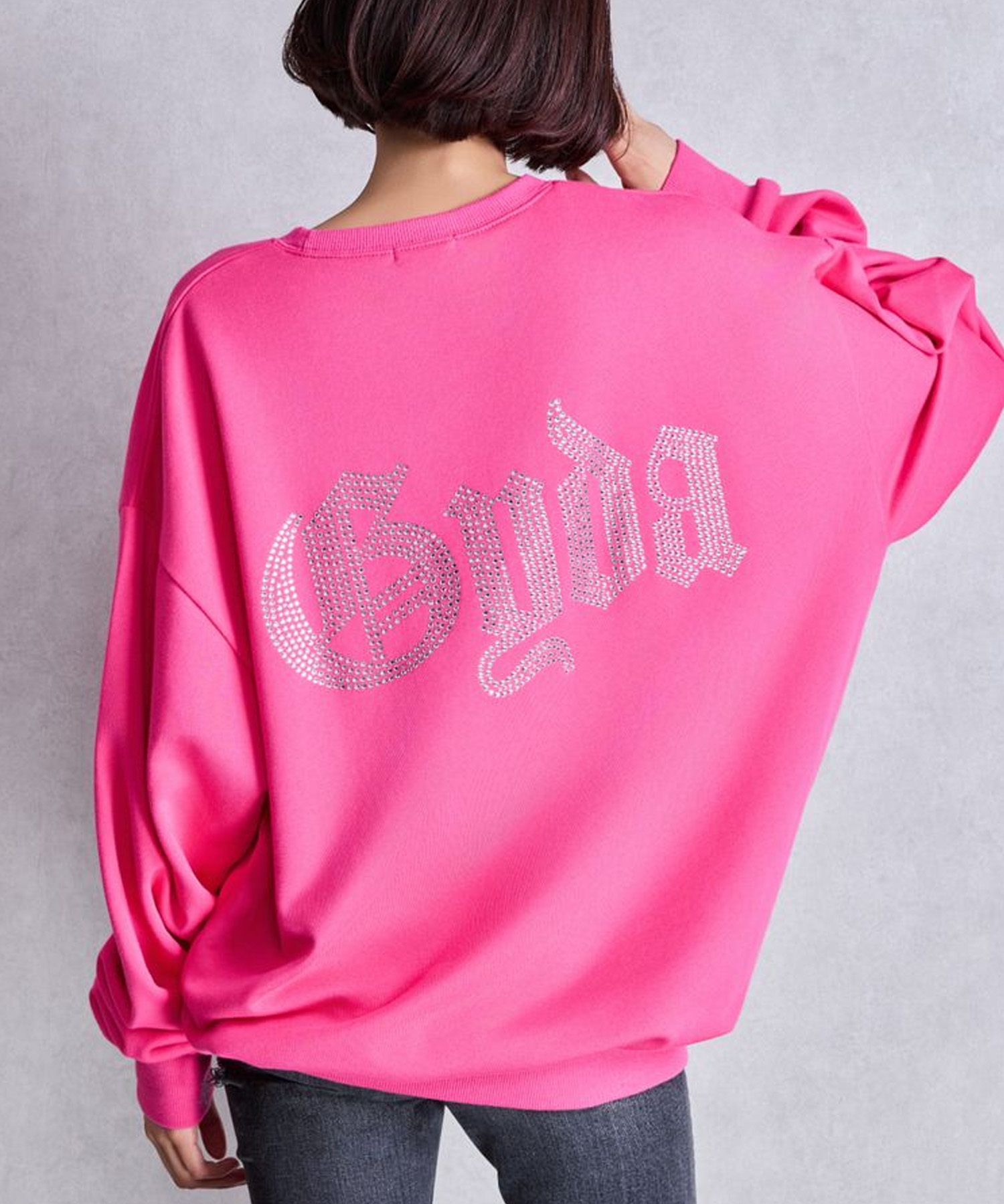 ANDWANG AND one shoulder bijou sweat グレー ANDWANG AND one shoulder bijou sweat グレー ANDWANG AND one