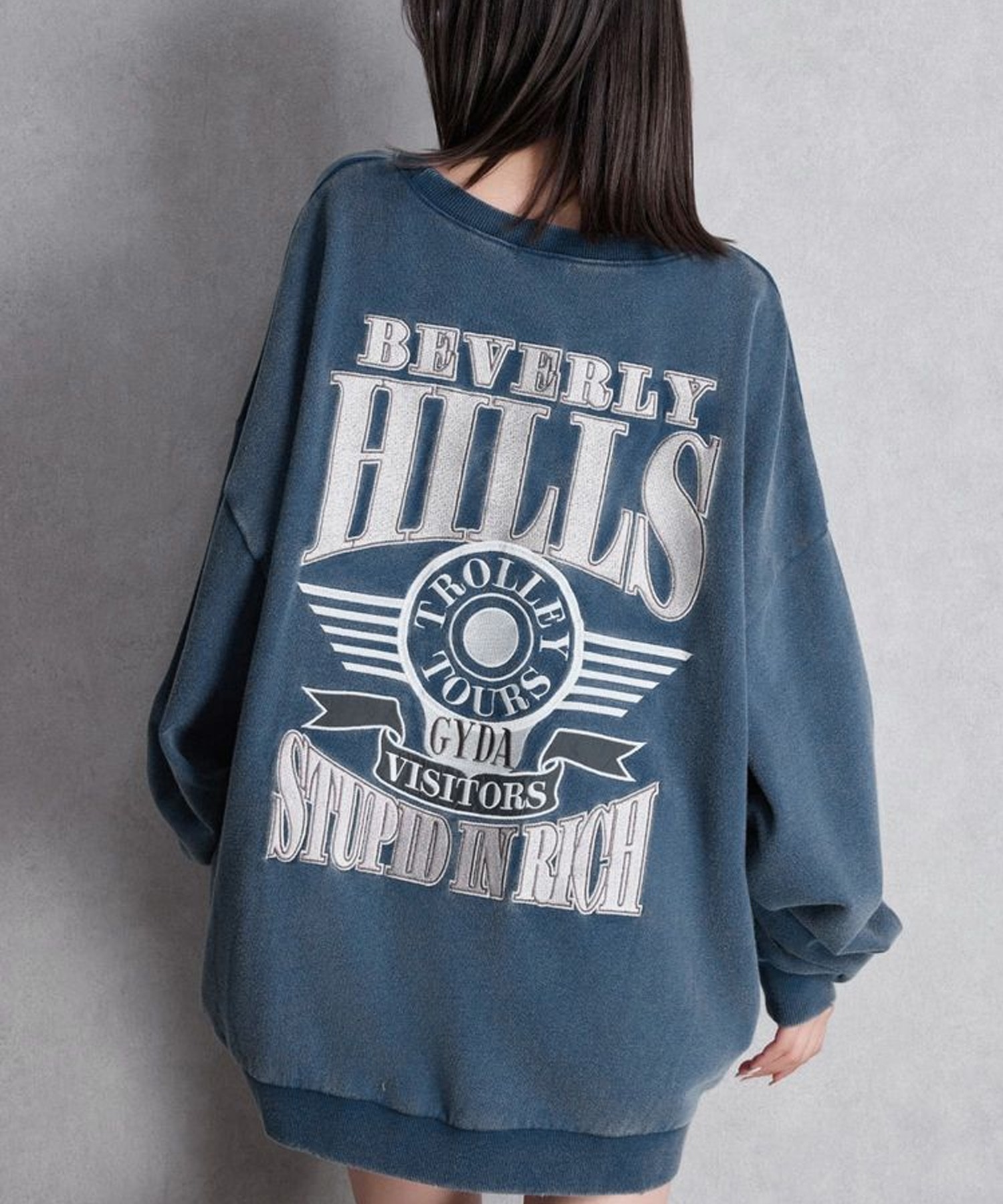 GYDA ジェイダ トレーナー スウェット レディース BEVERLY HILLS ドルマン スウェット トップス 072542702401(O.WHT-FREE)