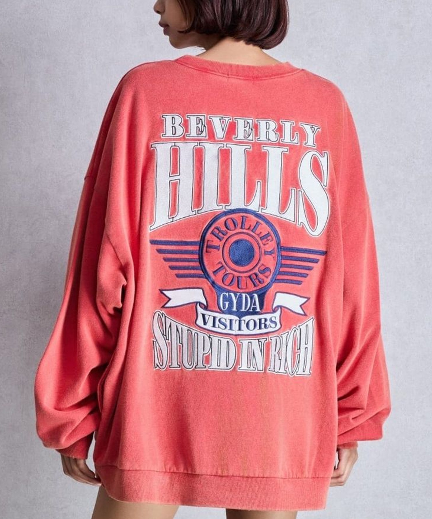 GYDA ジェイダ トレーナー スウェット レディース BEVERLY HILLS ドルマン スウェット トップス 072542702401(O.WHT-FREE)