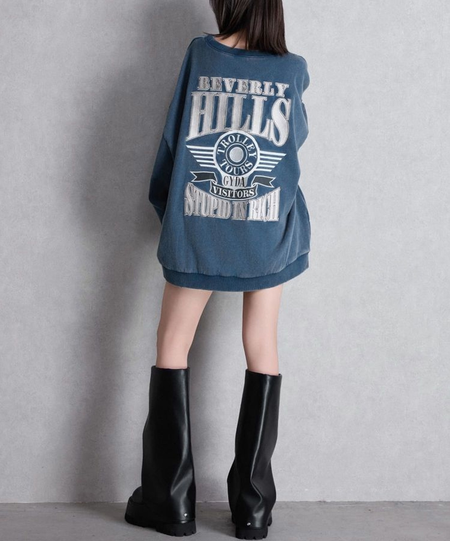 GYDA ジェイダ トレーナー スウェット レディース BEVERLY HILLS ドルマン スウェット トップス 072542702401(O.WHT-FREE)