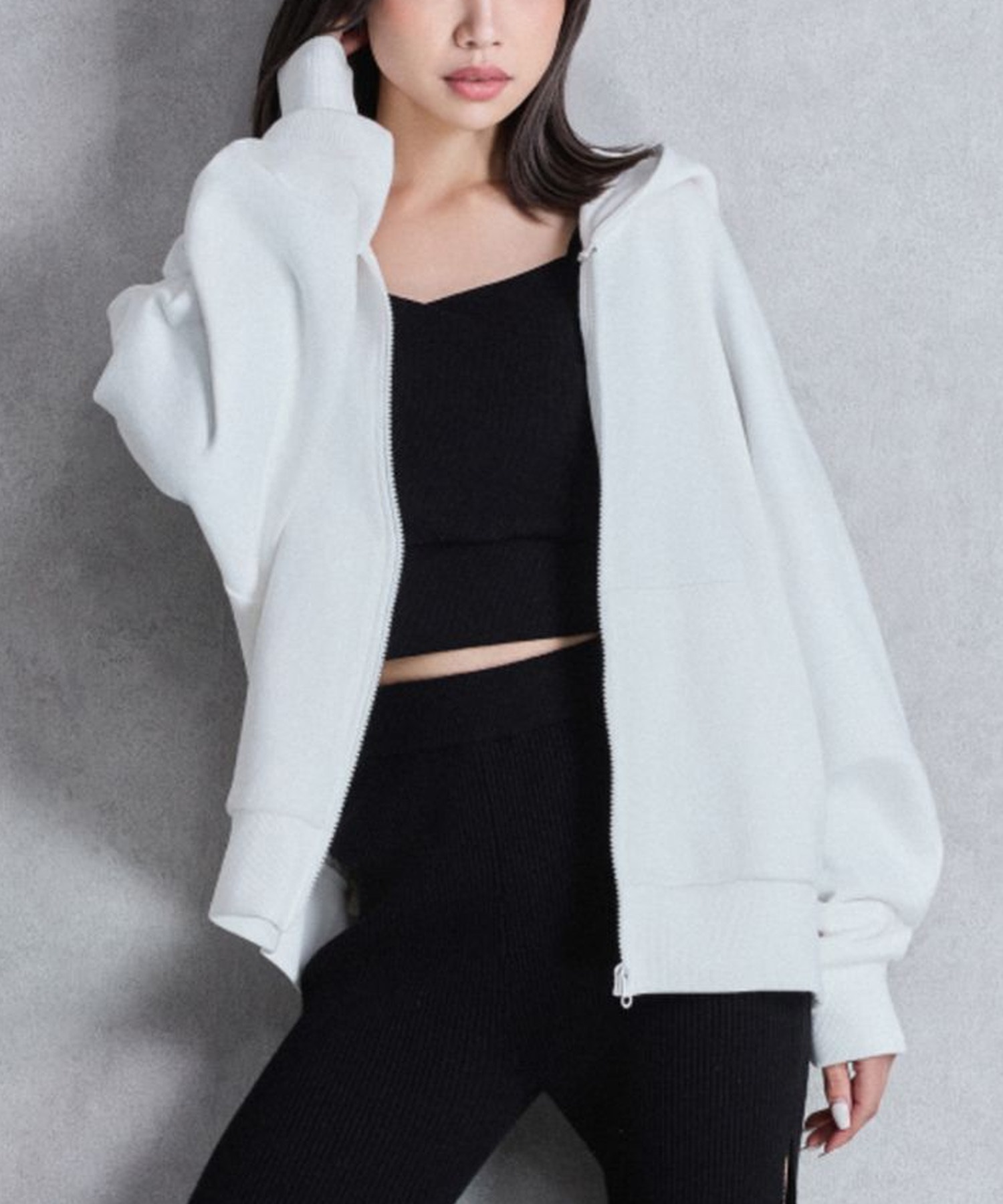 GYDA ジェイダ ジップアップ パーカー レディース GYDA LOOSE スウェット ZIP UP パーカー 072552908001(O.WHT-FREE)