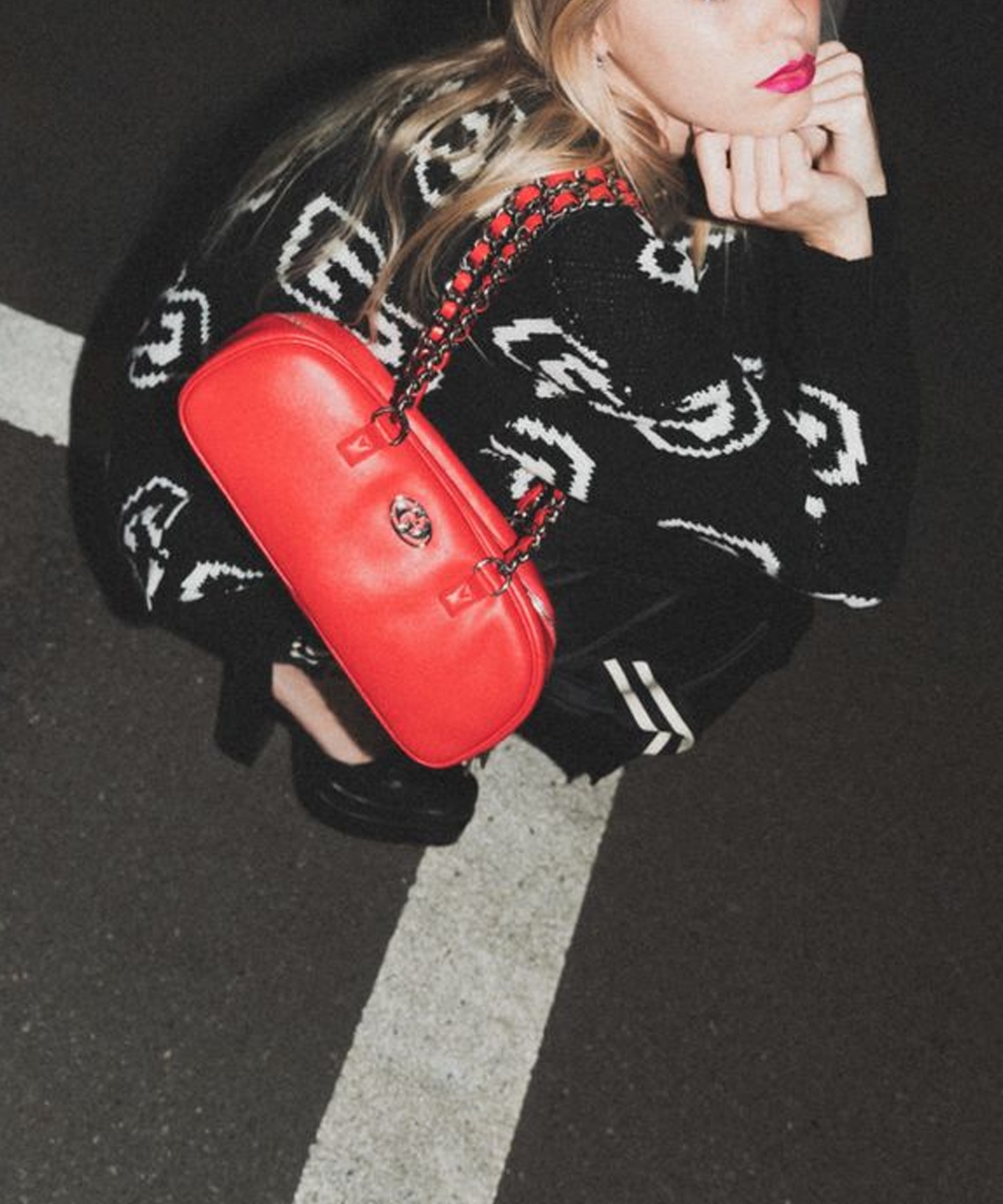 GYDA ジェイダ ニット セーター レディース GG FRAME ニット トップス 072552603601(O.WHT-FREE)