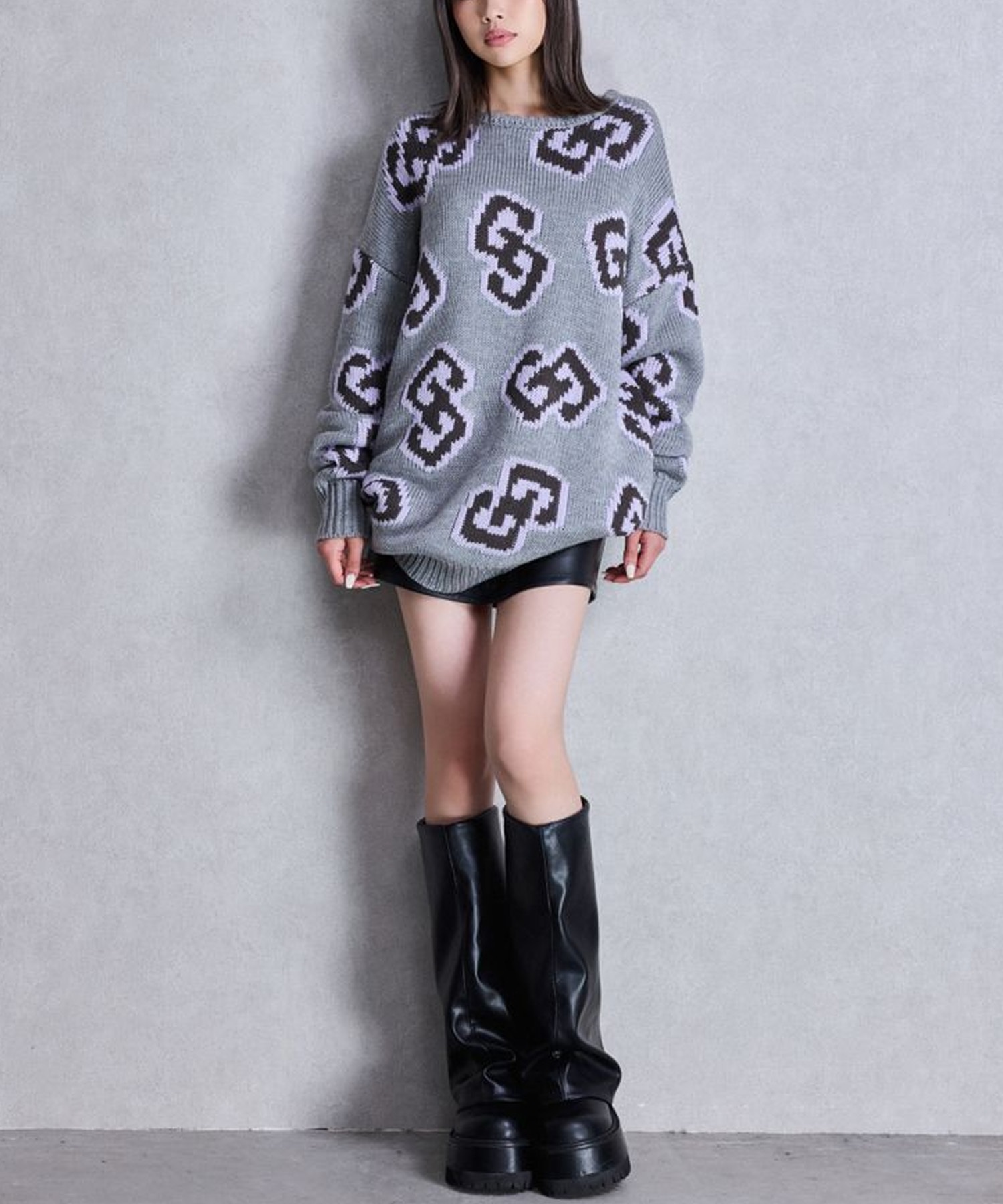 GYDA ジェイダ ニット セーター レディース GG FRAME ニット トップス 072552603601(O.WHT-FREE)