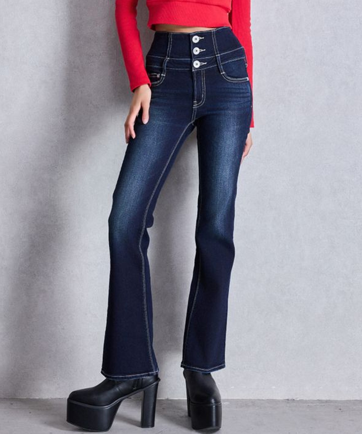 GYDA ジェイダ デニム ロングパンツ レディース NEW ハイウエスト BACK