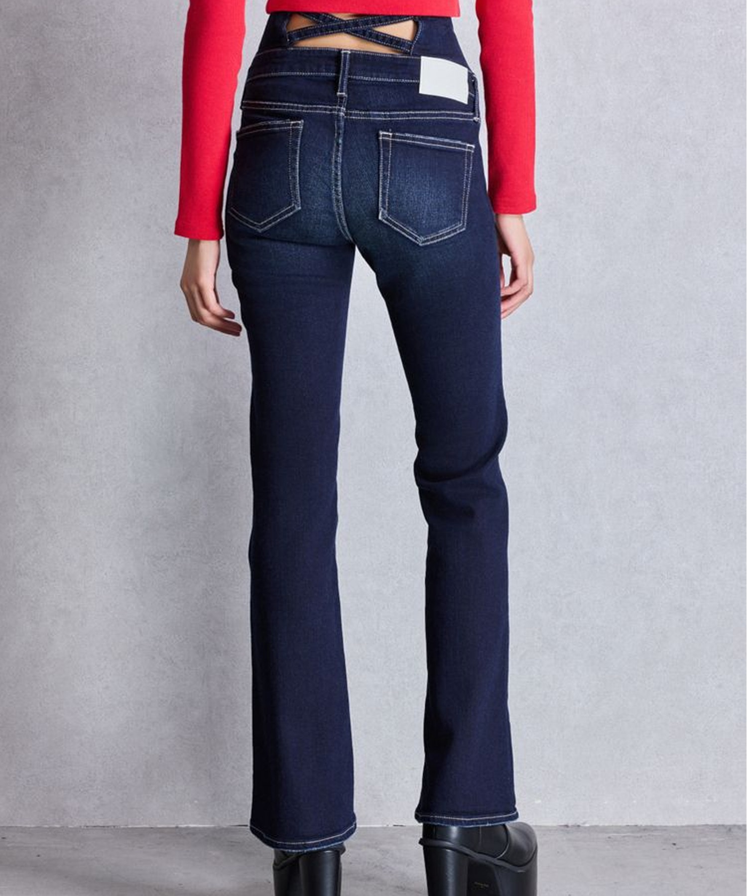 GYDA ジェイダ デニム ロングパンツ レディース NEW ハイウエスト BACK