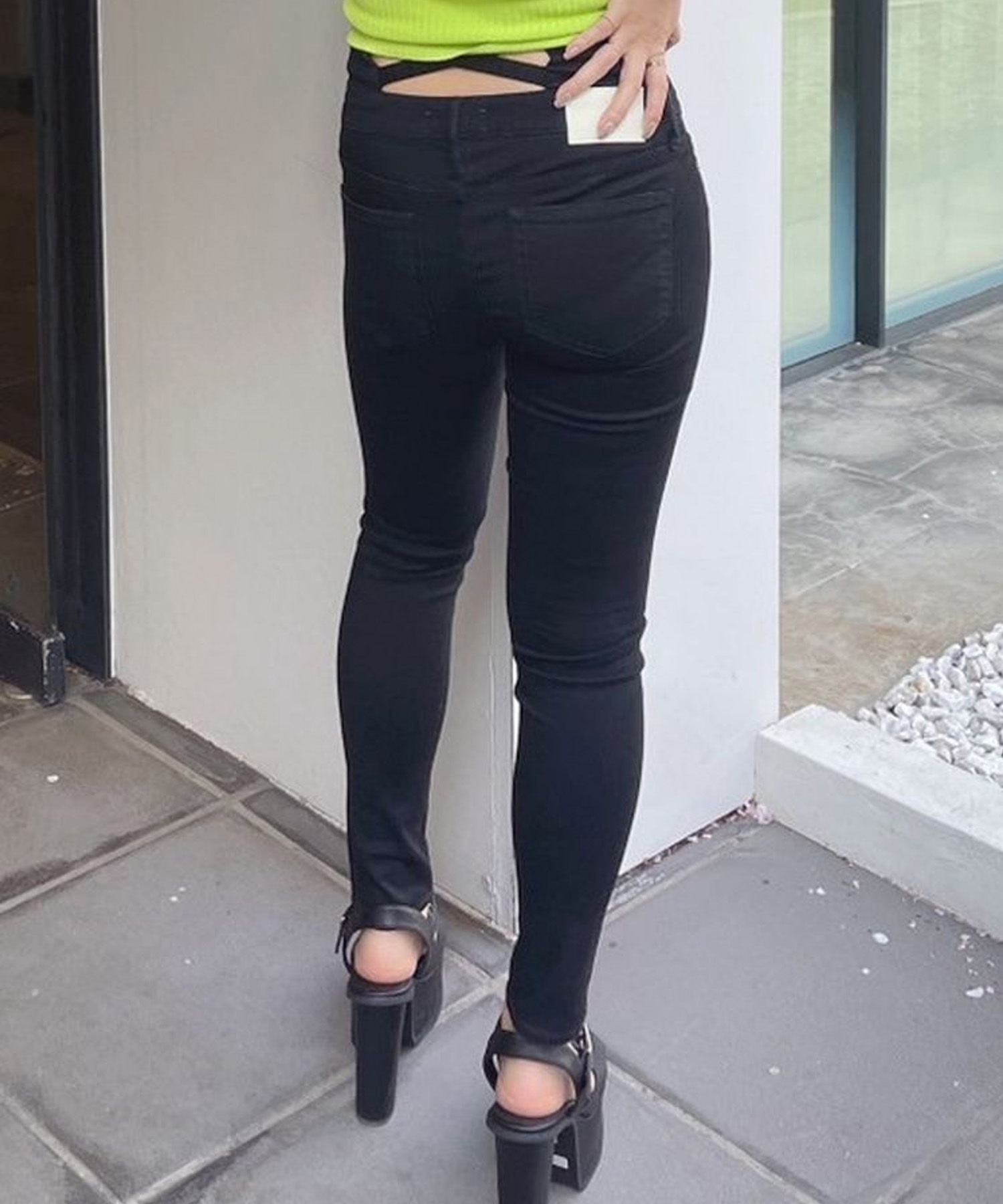 GYDA ジェイダ デニム ロングパンツ レディース ハイウエスト ウエスト