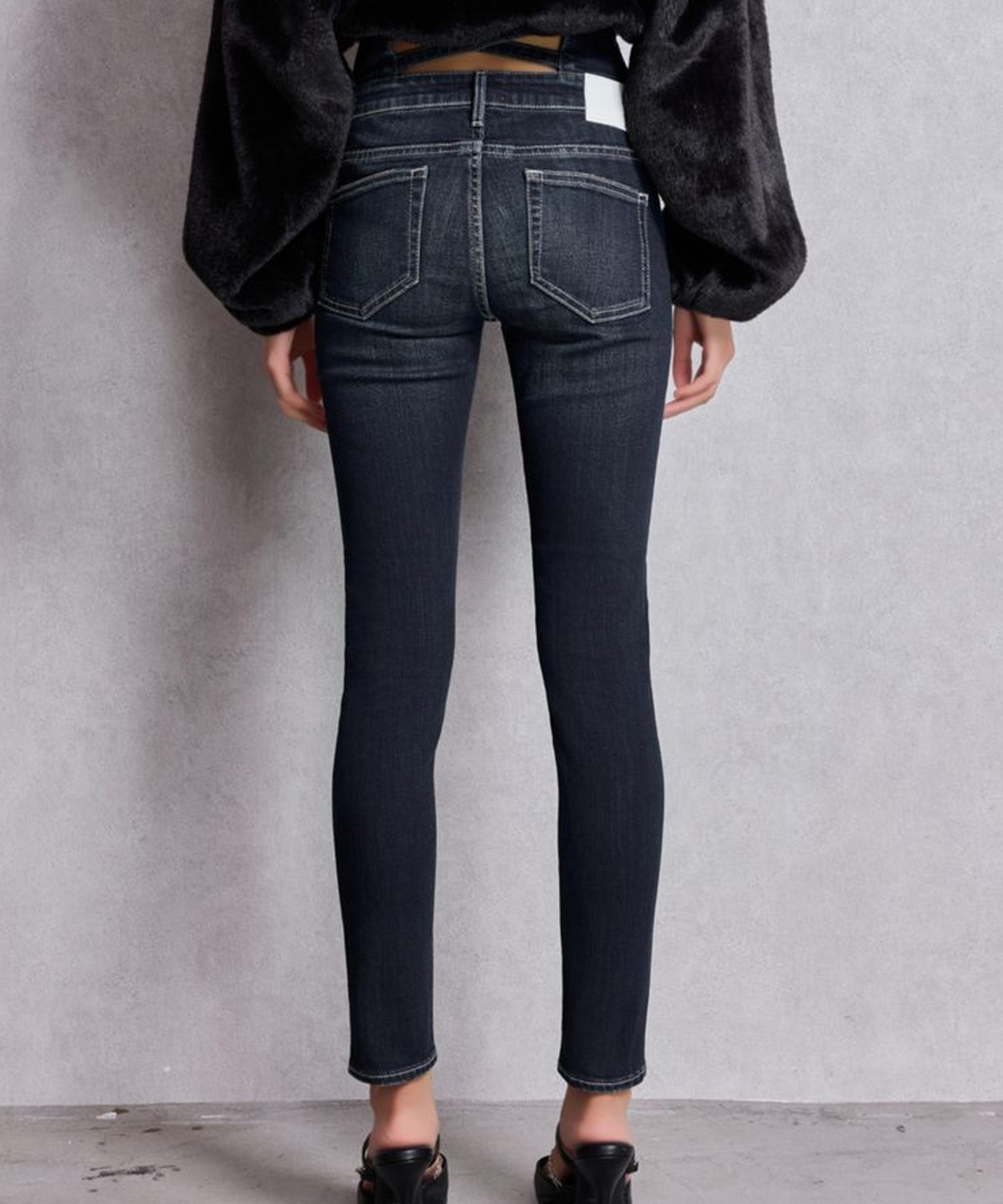 GYDA ジェイダ デニム ロングパンツ レディース ハイウエスト バック