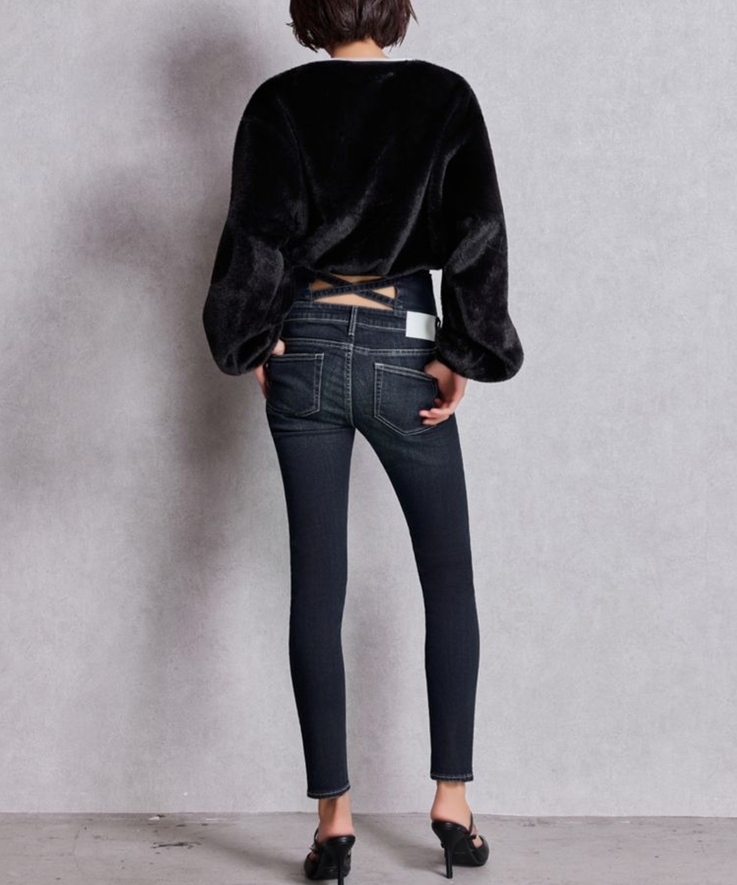 GYDA ジェイダ デニム ロングパンツ レディース ハイウエスト バック