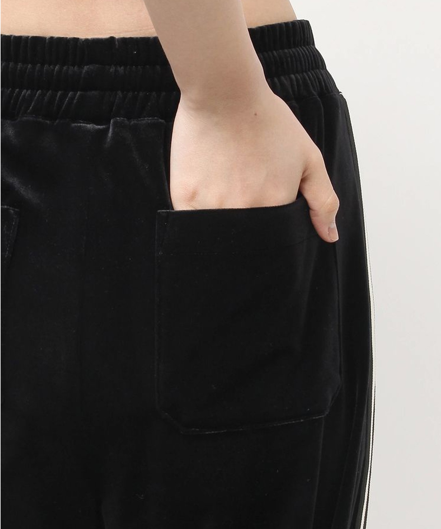 GYDA ジェイダ ロングパンツ トラックパンツ ジャージ レディース Symmetry GYDA ベロアパンツ セットアップ対応 072550747801(BLK-FREE)