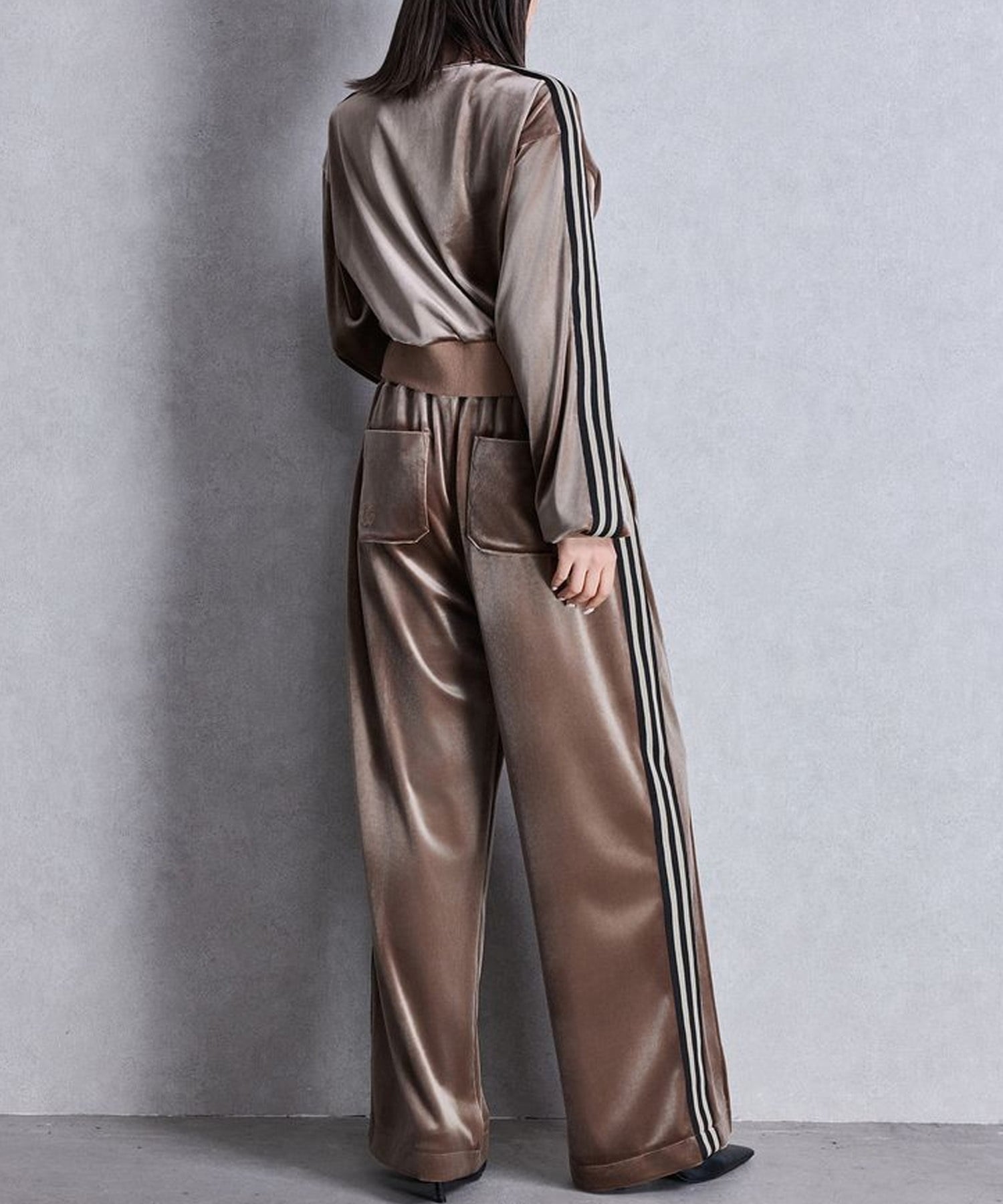 正規品♡裏毛ロゴロングパンツ上下セット♡ラベンダー TIGORA SMART ティゴラ レディース 4WAYストレッチ ライフスタイル