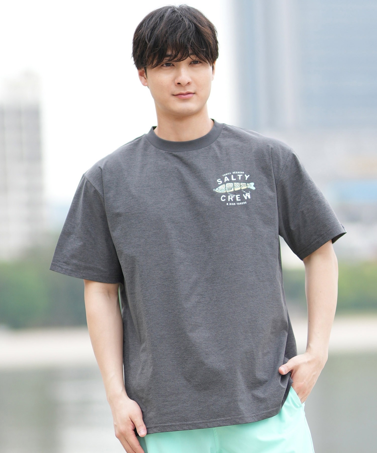 SALTY CREW ソルティークルー 半袖 Tシャツ メンズ 水陸両用 ラッシュガード バックプリント 55-235(CHA-M)