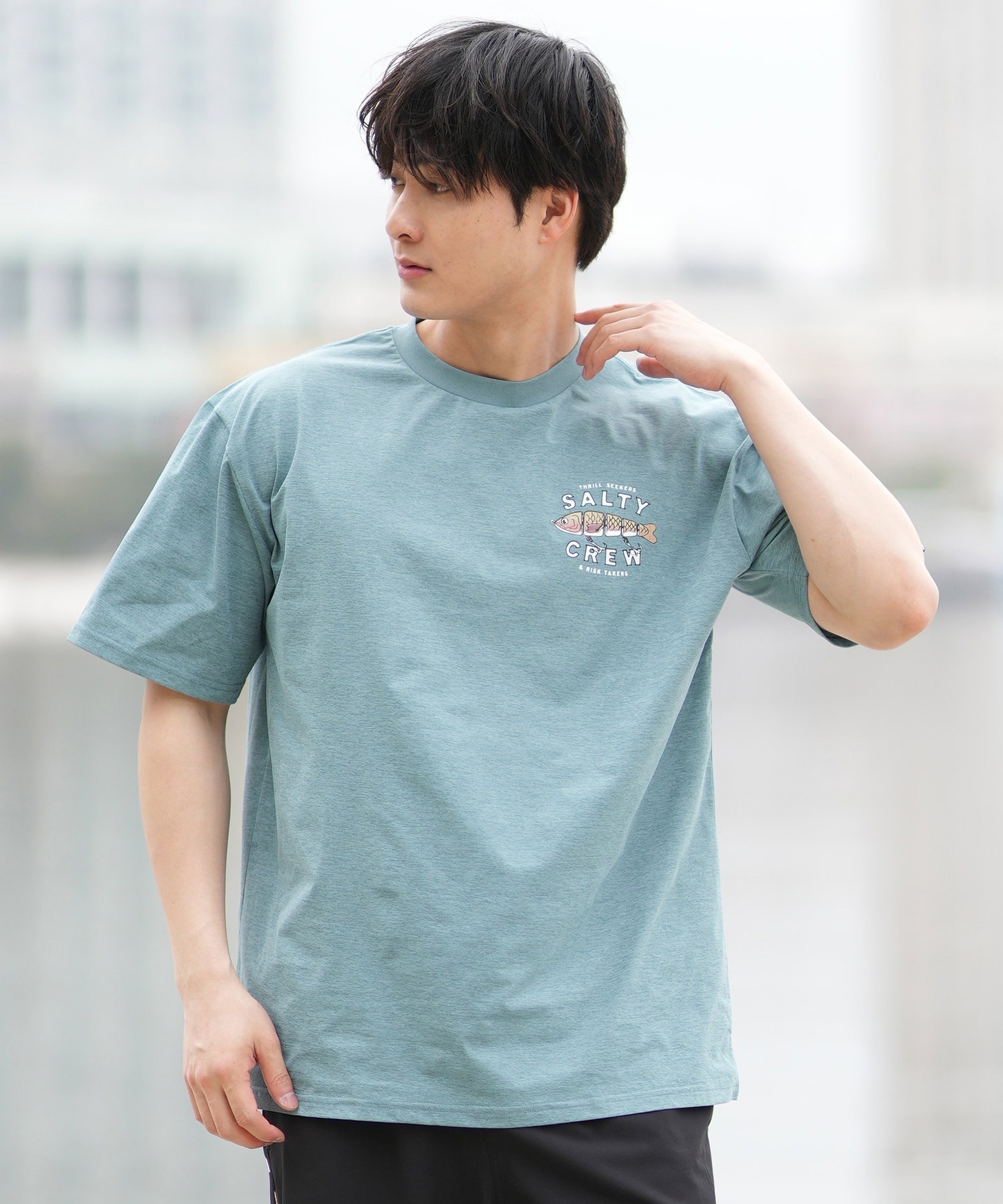 SALTY CREW ソルティークルー 半袖 Tシャツ メンズ 水陸両用 ラッシュガード バックプリント 55-235(CHA-M)
