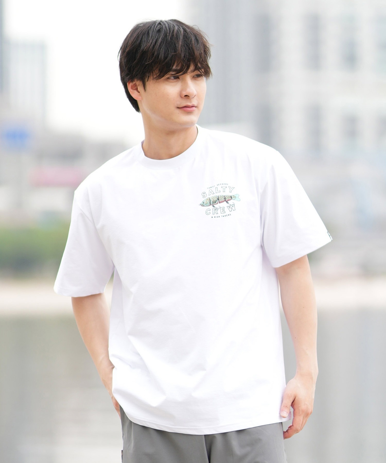 SALTY CREW ソルティークルー 半袖 Tシャツ メンズ 水陸両用 ラッシュガード バックプリント 55-235(CHA-M)