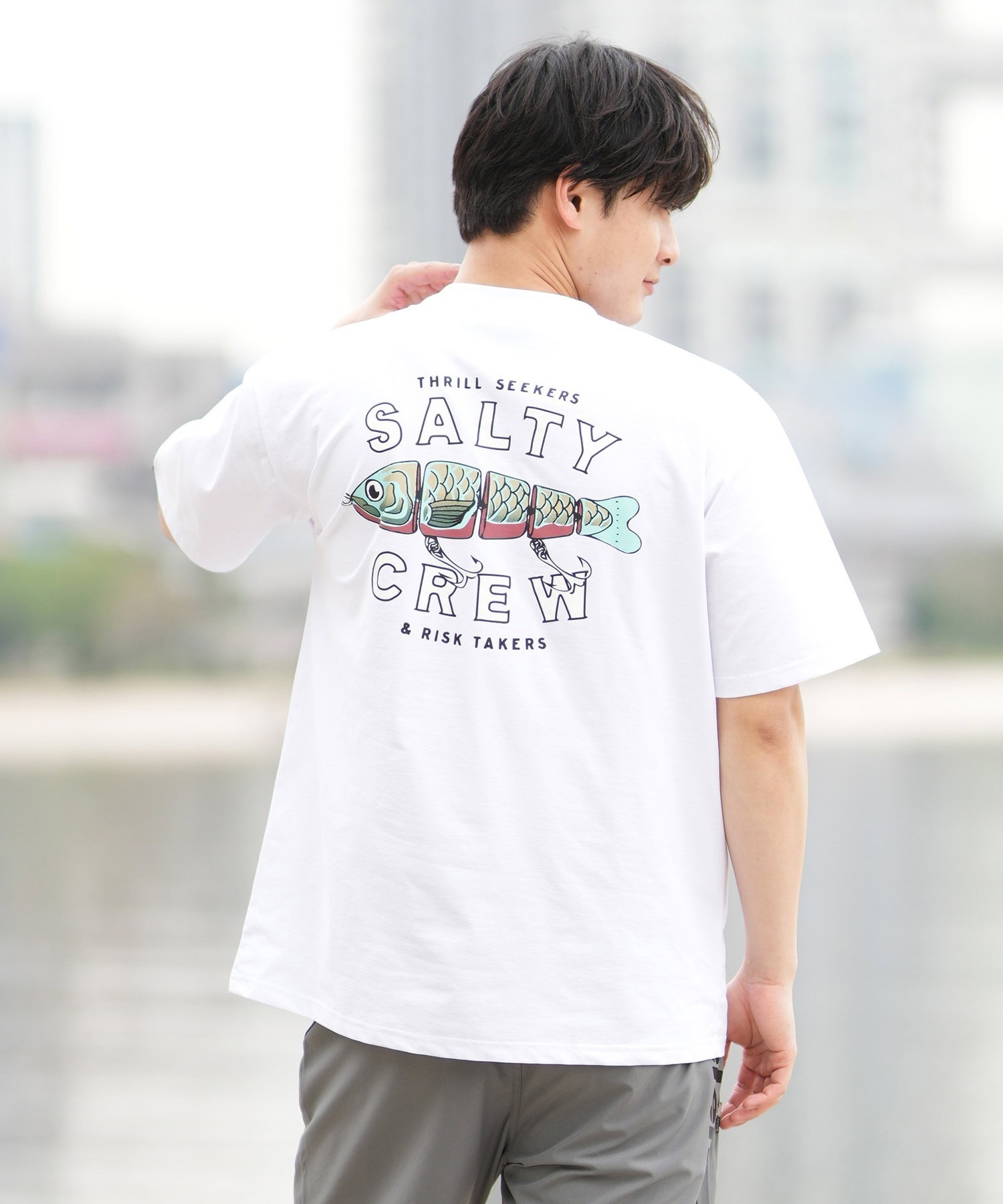 SALTY CREW ソルティークルー 半袖 Tシャツ メンズ 水陸両用 ラッシュガード バックプリント 55-235(CHA-M)