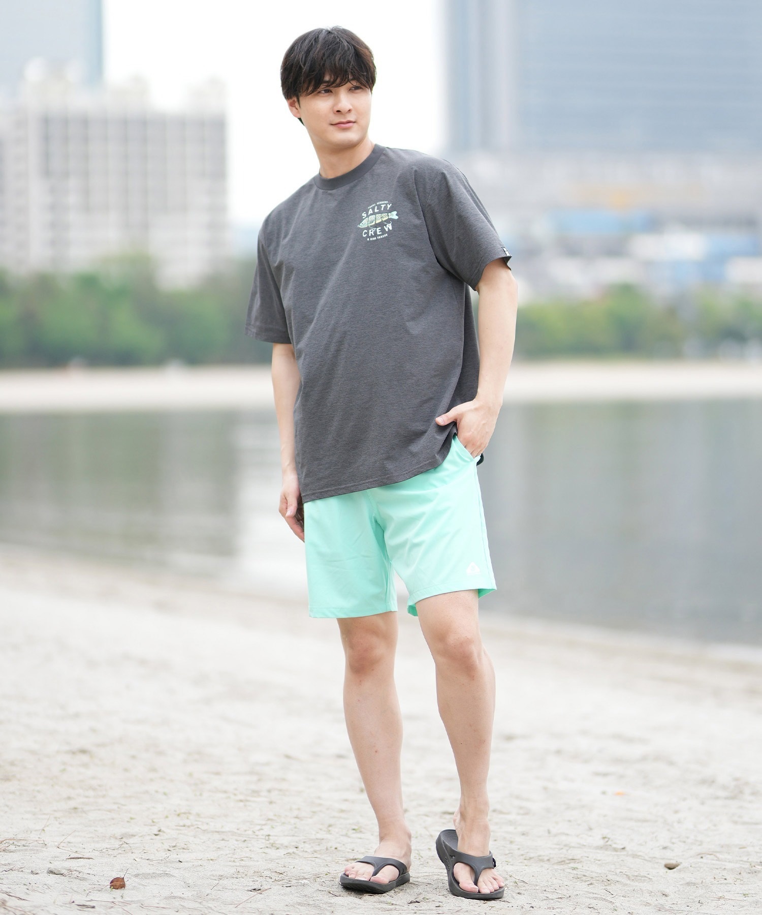 SALTY CREW ソルティークルー 半袖 Tシャツ メンズ 水陸両用 ラッシュガード バックプリント 55-235(CHA-M)