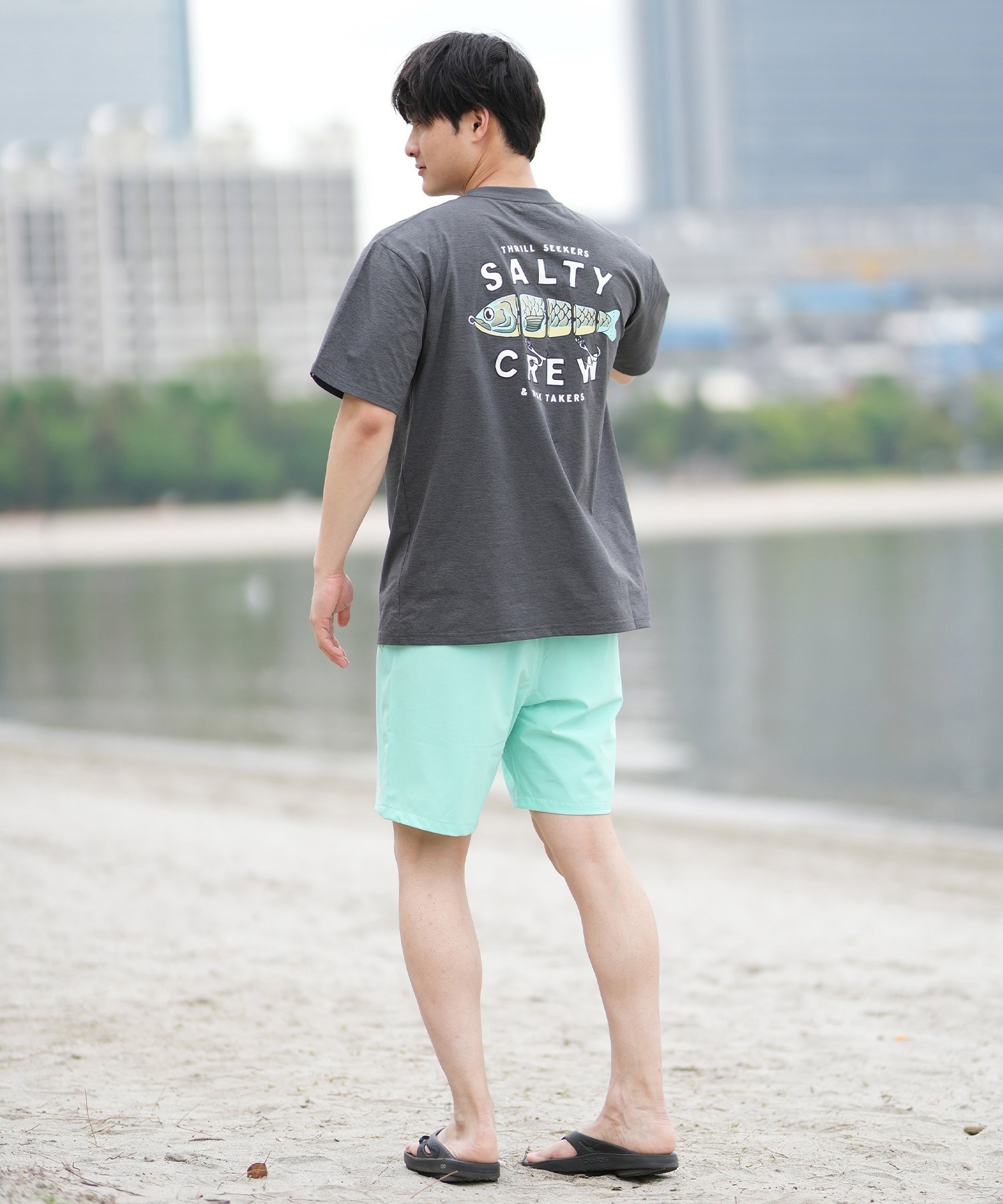 SALTY CREW ソルティークルー 半袖 Tシャツ メンズ 水陸両用 ラッシュガード バックプリント 55-235(CHA-M)