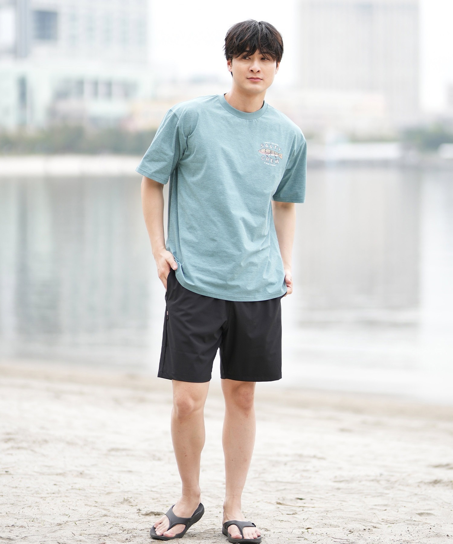 SALTY CREW ソルティークルー 半袖 Tシャツ メンズ 水陸両用 ラッシュガード バックプリント 55-235(CHA-M)