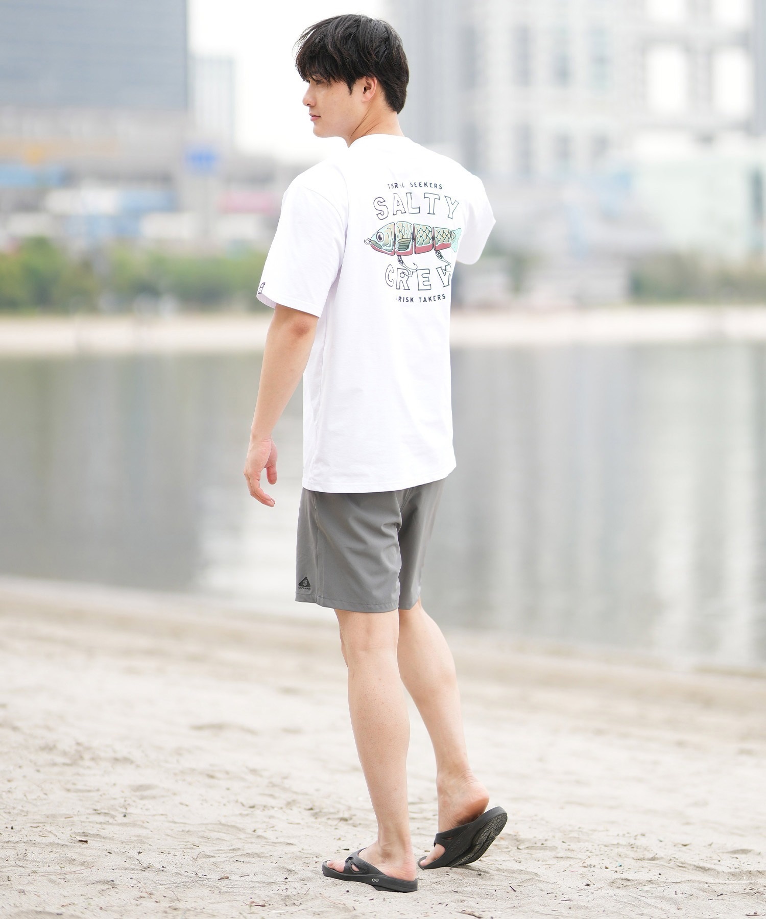 SALTY CREW ソルティークルー 半袖 Tシャツ メンズ 水陸両用 ラッシュガード バックプリント 55-235(CHA-M)