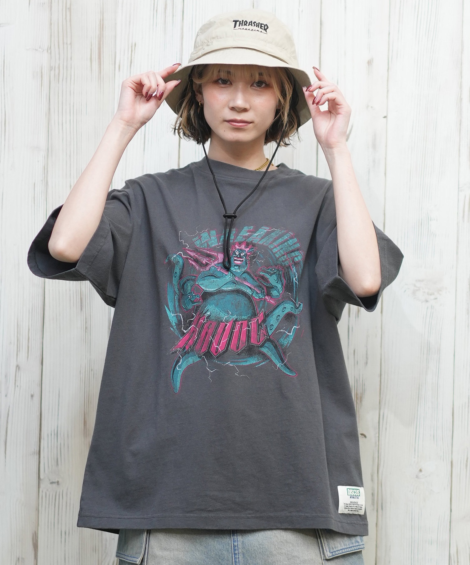 DISCUS ATHLETIC ディスカス アスレチック × Disney Villains ディズニー ヴィランズ コラボ 半袖 Tシャツ レディース 5287-5675(90BK-M)