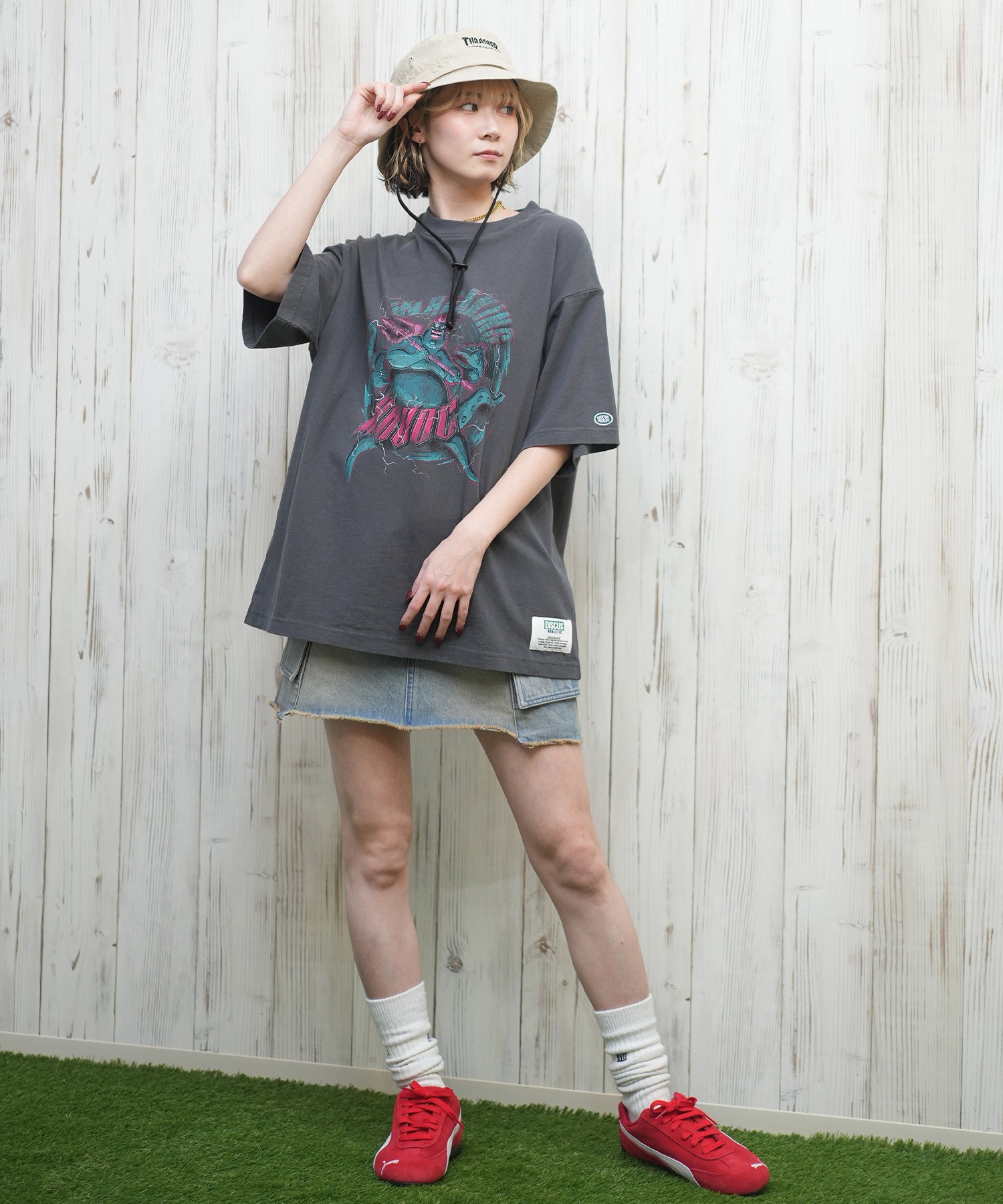 DISCUS ATHLETIC ディスカス アスレチック × Disney Villains ディズニー ヴィランズ コラボ 半袖 Tシャツ レディース 5287-5675(90BK-M)