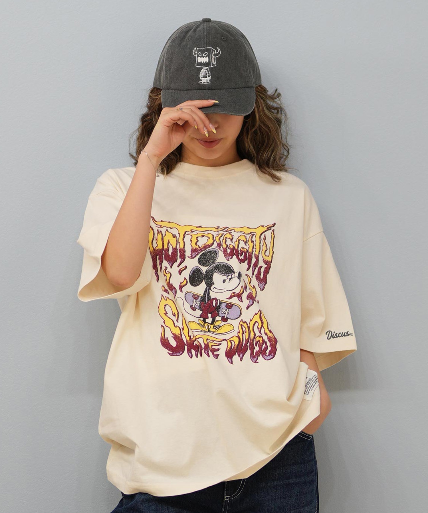 DISCUS ATHLETIC ディスカスアスレチック × Disney ディズニー コラボ 半袖 Tシャツ レディース ミッキーマウス 5287-5975(09OF-M)