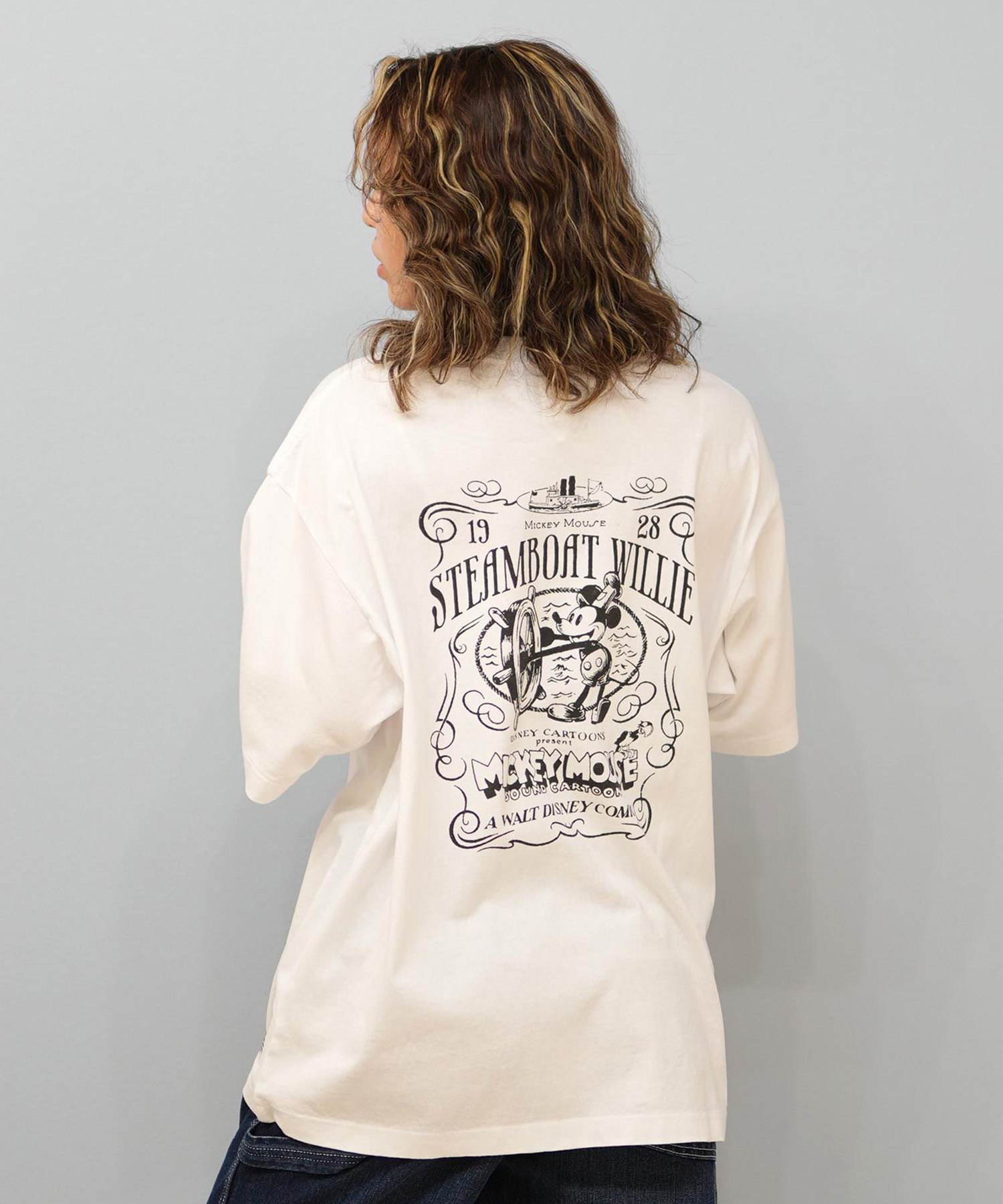 DISCUS ATHLETIC ディスカスアスレチック × Disney ディズニー コラボ 半袖 Tシャツ レディース ミッキーマウス 5287-5975(09OF-M)