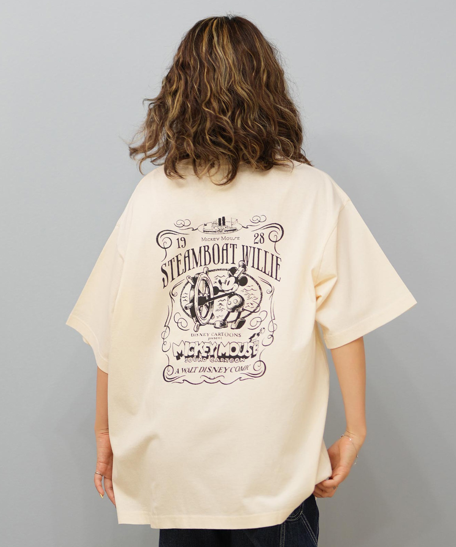DISCUS ATHLETIC ディスカスアスレチック × Disney ディズニー コラボ 半袖 Tシャツ レディース ミッキーマウス 5287-5975(09OF-M)