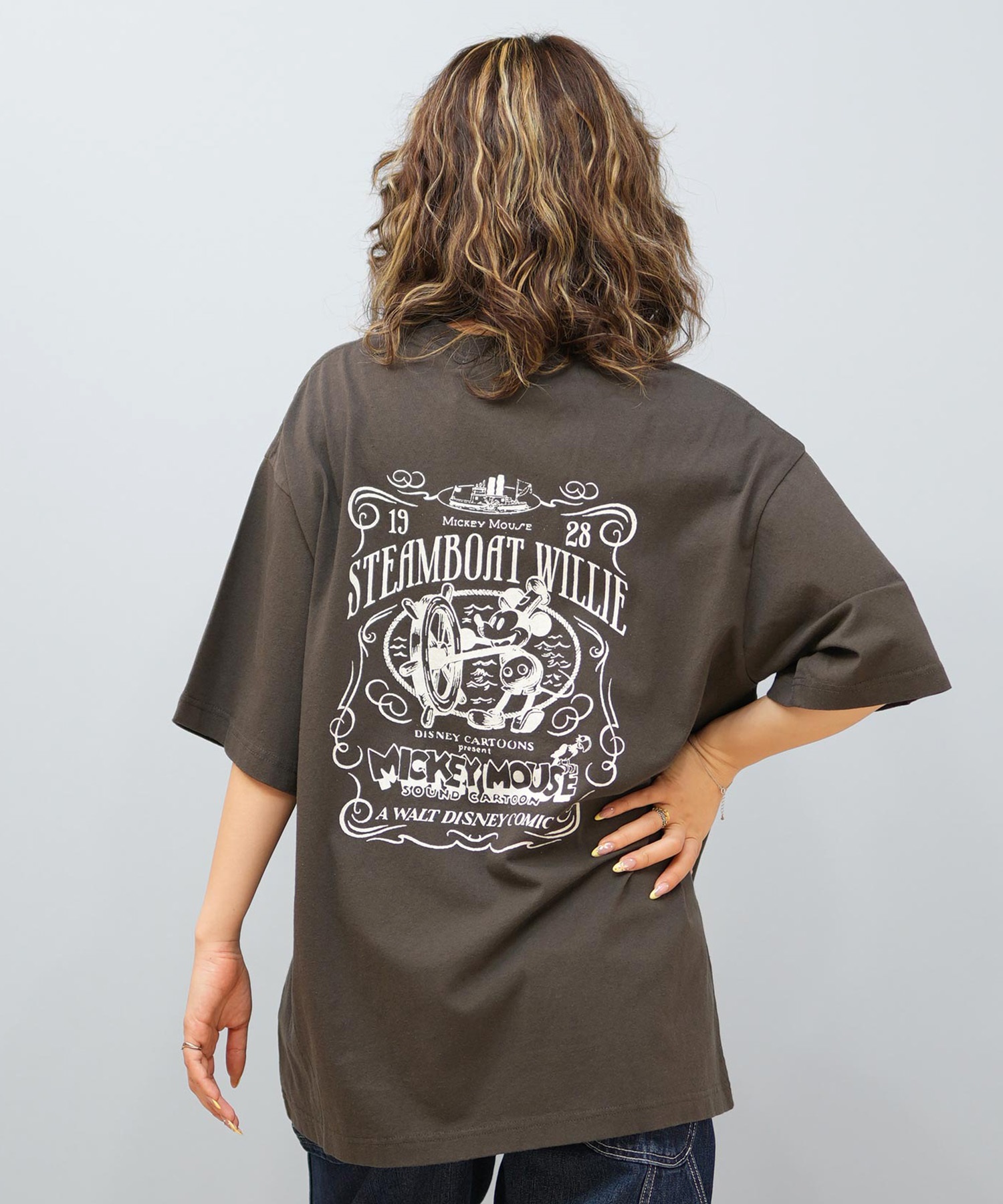 DISCUS ATHLETIC ディスカスアスレチック × Disney ディズニー コラボ 半袖 Tシャツ レディース ミッキーマウス 5287-5975(09OF-M)