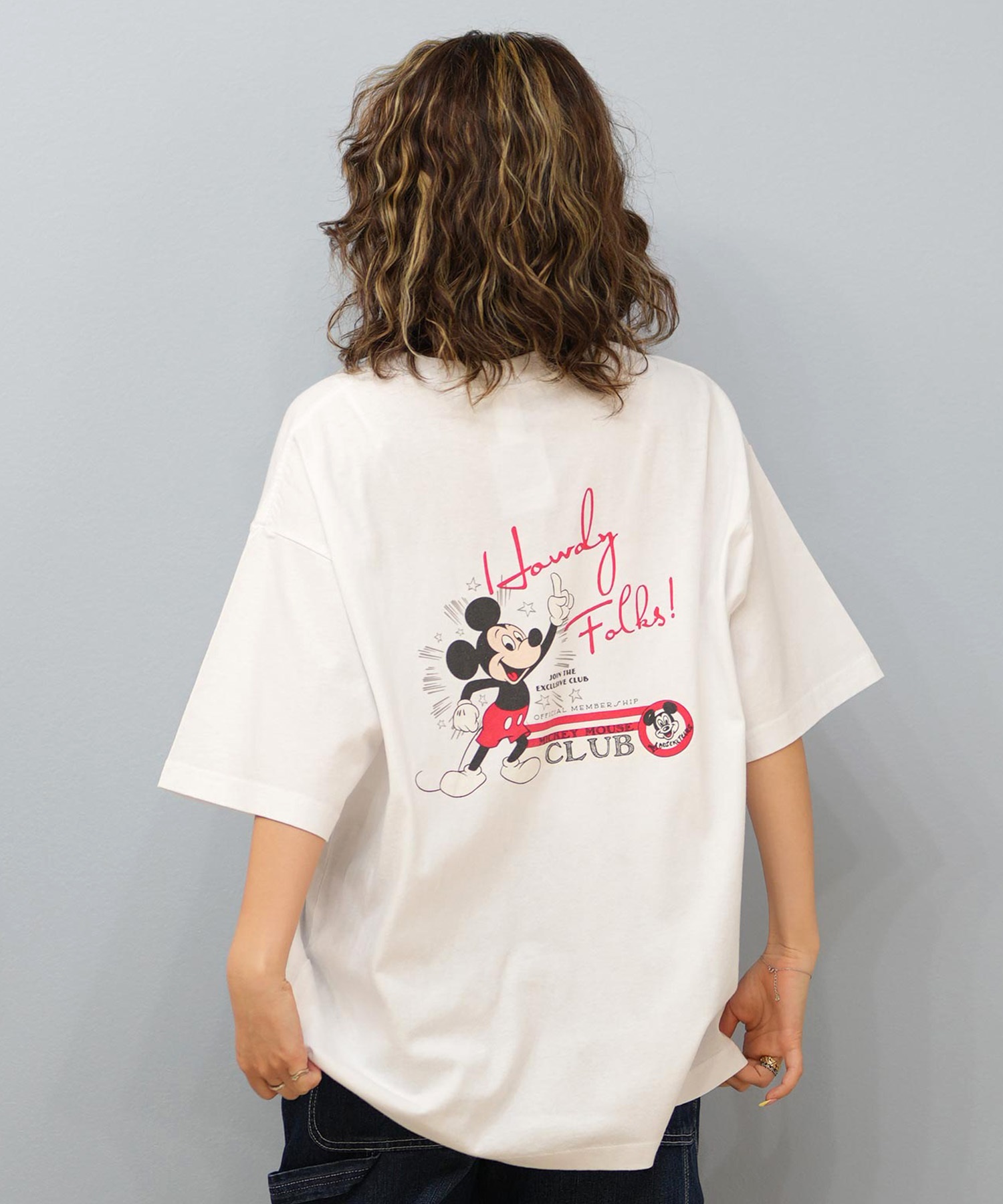 DISCUS ATHLETIC ディスカスアスレチック × Disney ディズニー コラボ 半袖 Tシャツ レディース ミッキーマウス 5287-5976(09OF-M)