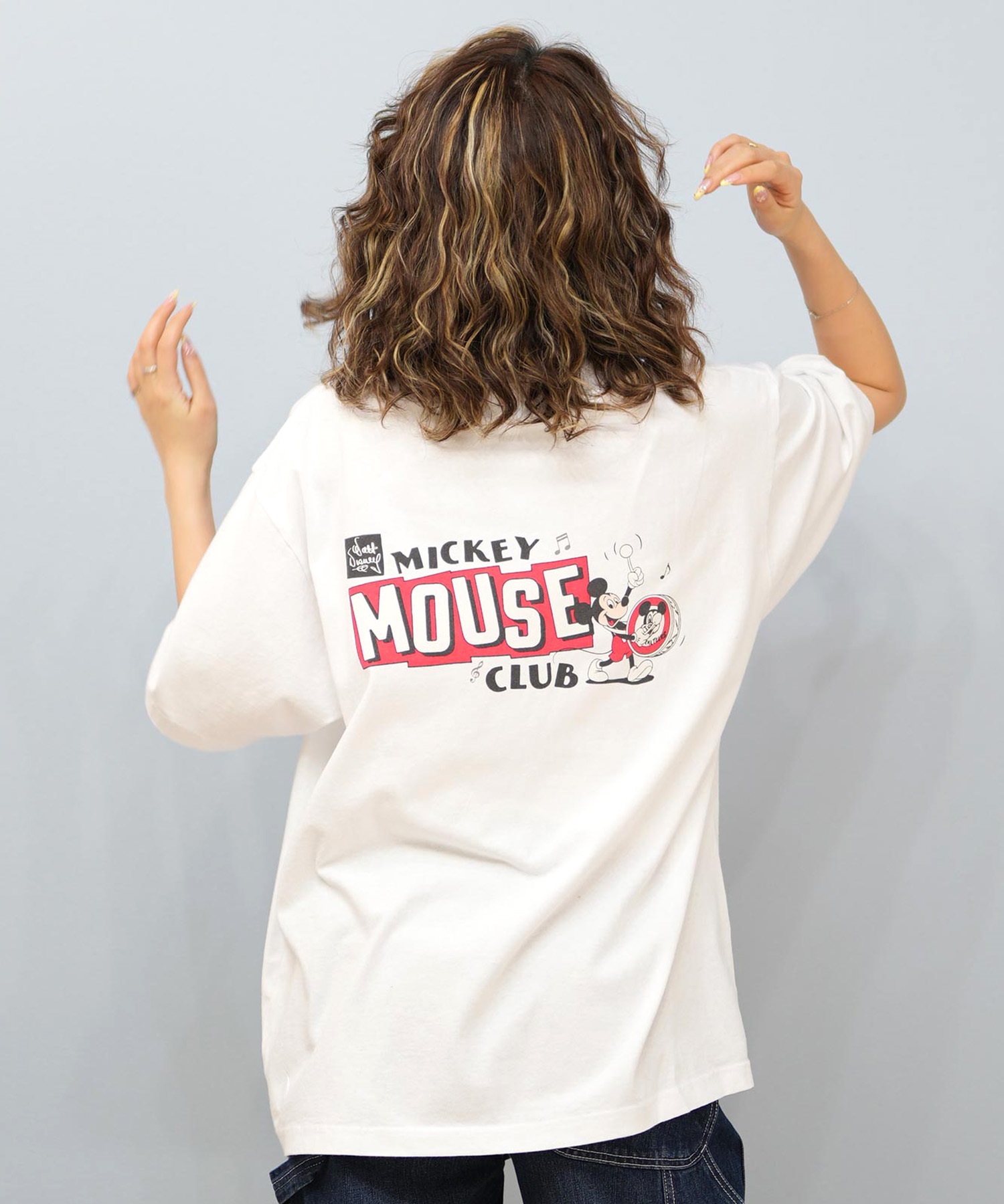 DISCUS ATHLETIC ディスカスアスレチック × Disney ディズニー コラボ 半袖 Tシャツ レディース ミッキーマウス 5287-5976(09OF-M)