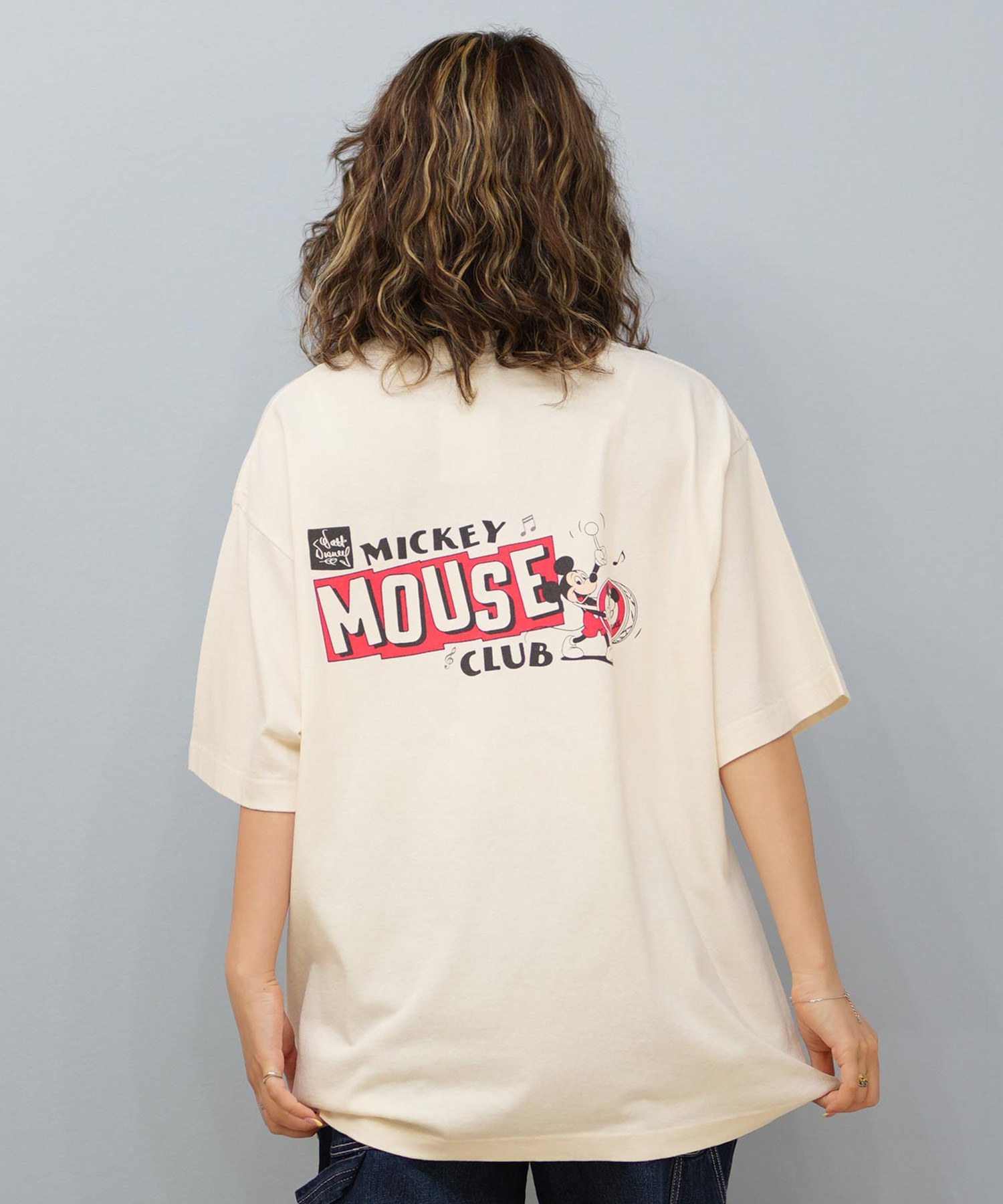 DISCUS ATHLETIC ディスカスアスレチック × Disney ディズニー コラボ 半袖 Tシャツ レディース ミッキーマウス 5287-5976(09OF-M)
