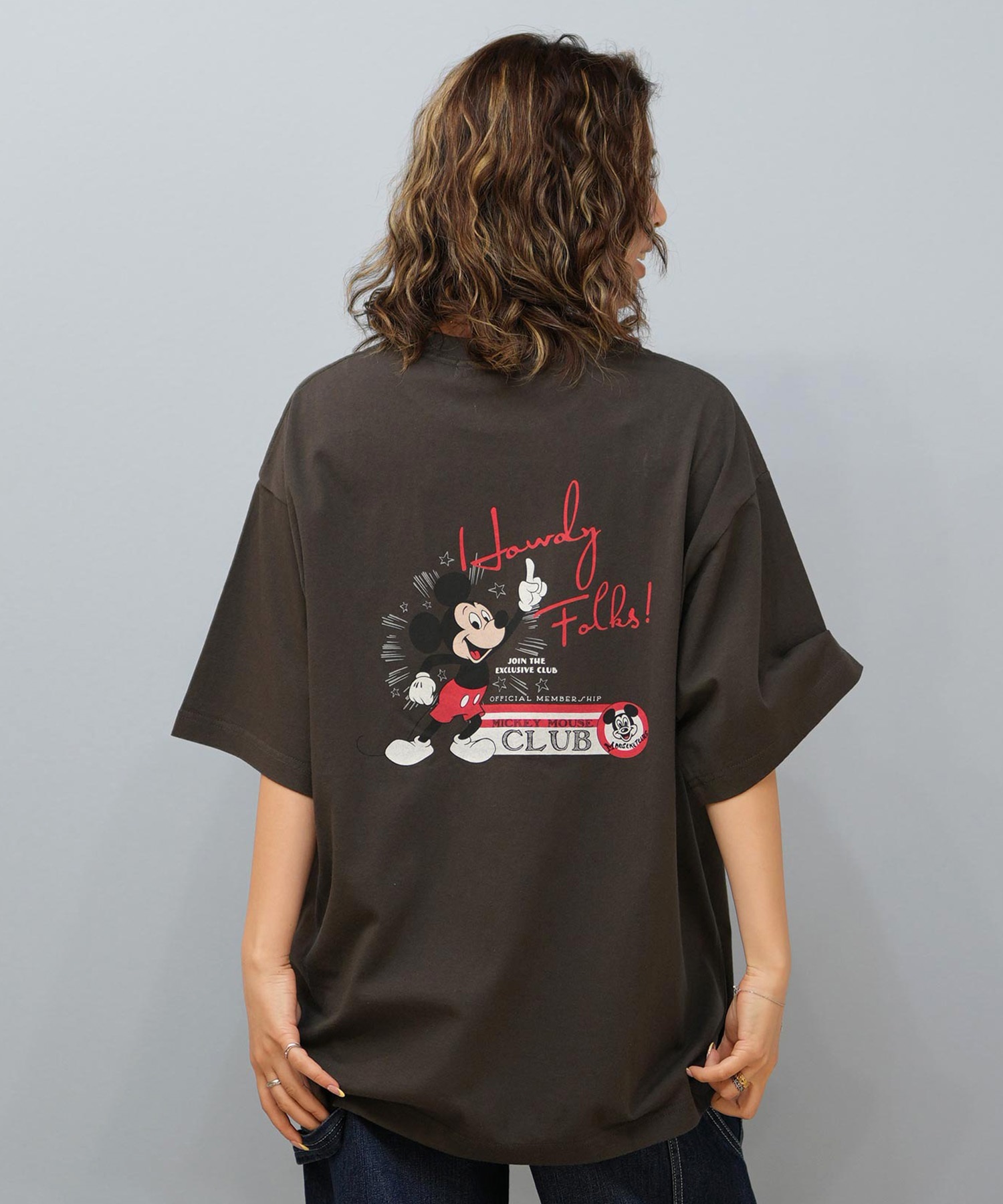 DISCUS ATHLETIC ディスカスアスレチック × Disney ディズニー コラボ 半袖 Tシャツ レディース ミッキーマウス 5287-5976(09OF-M)