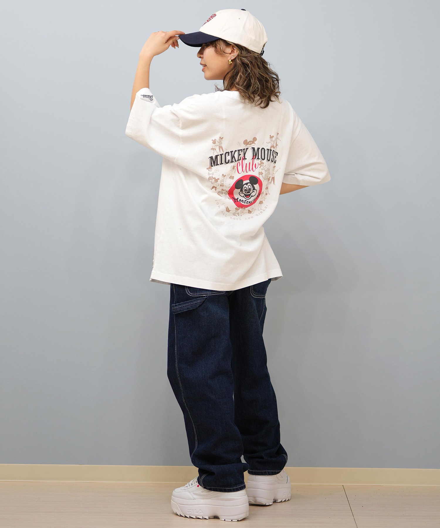 DISCUS ATHLETIC ディスカスアスレチック × Disney ディズニー コラボ 半袖 Tシャツ レディース ミッキーマウス 5287-5976(09OF-M)