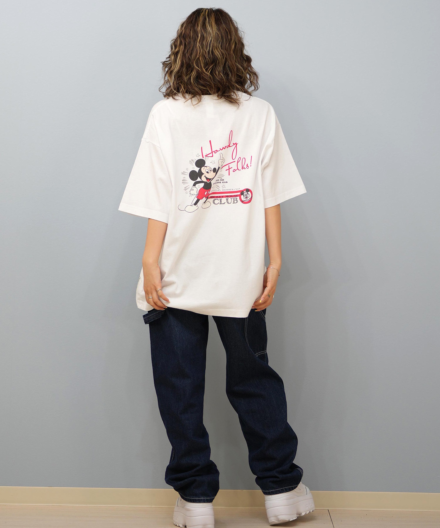 DISCUS ATHLETIC ディスカスアスレチック × Disney ディズニー コラボ 半袖 Tシャツ レディース ミッキーマウス 5287-5976(09OF-M)