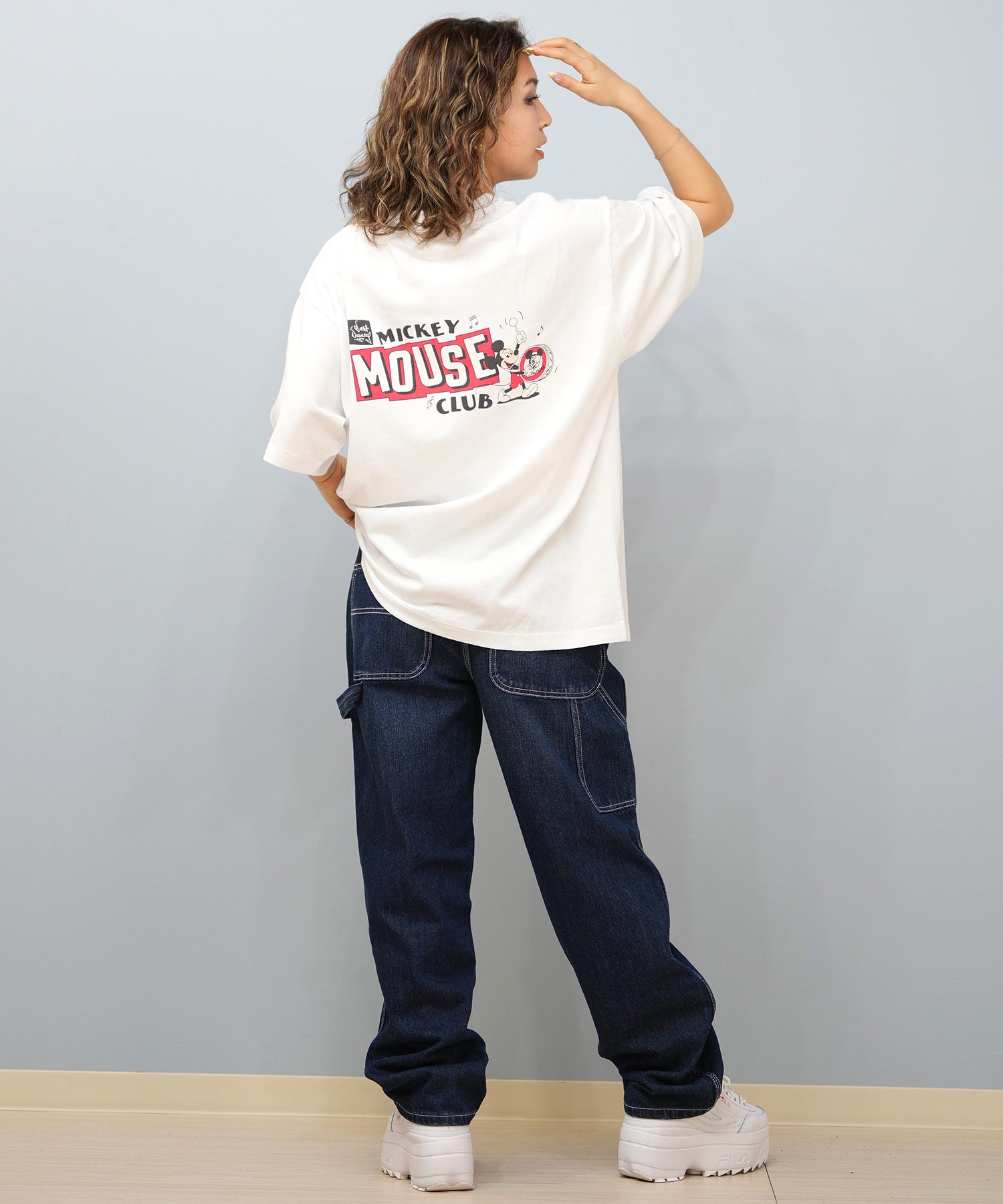 DISCUS ATHLETIC ディスカスアスレチック × Disney ディズニー コラボ 半袖 Tシャツ レディース ミッキーマウス 5287-5976(09OF-M)